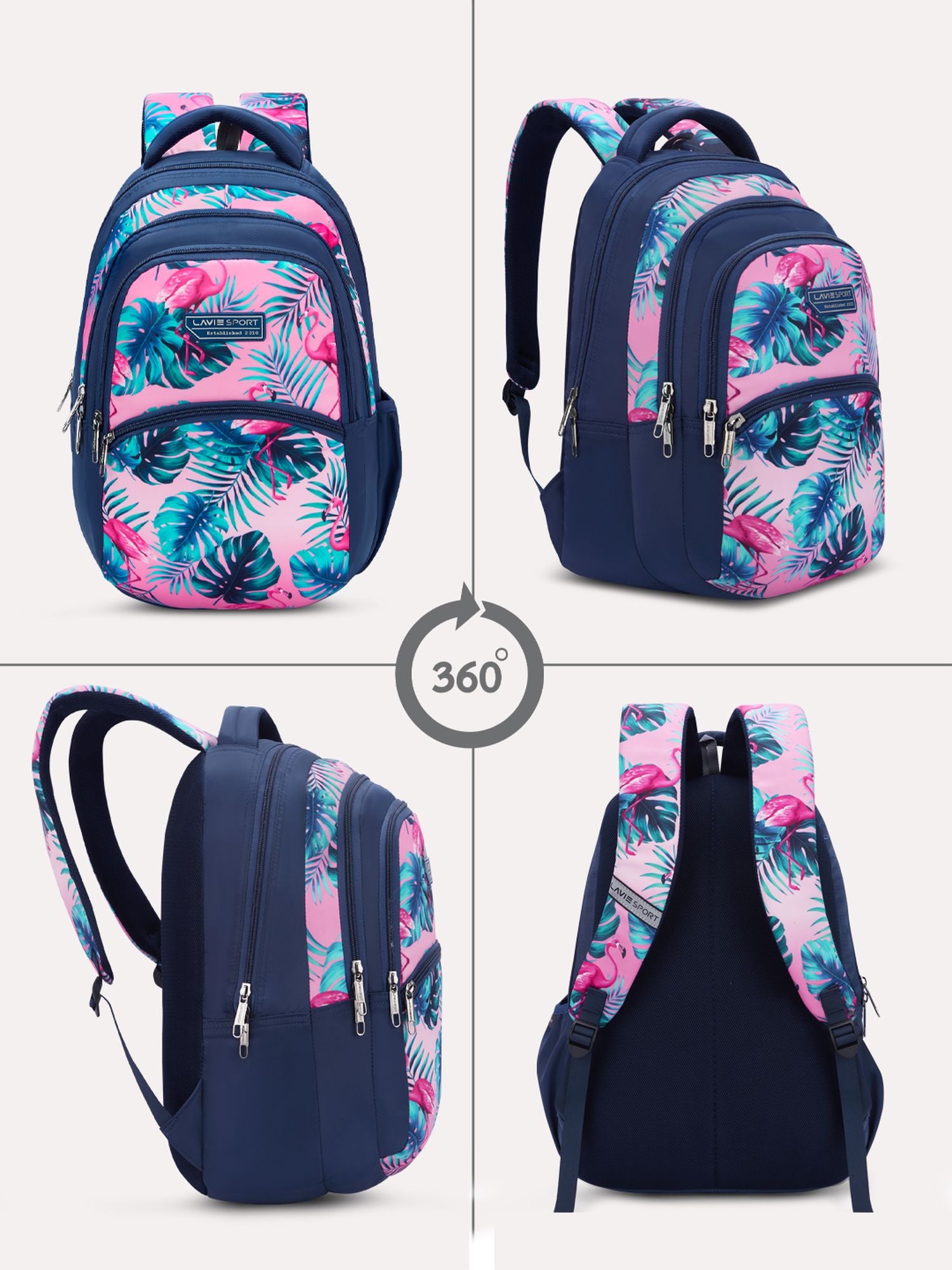 Flamingos Backpack Navy