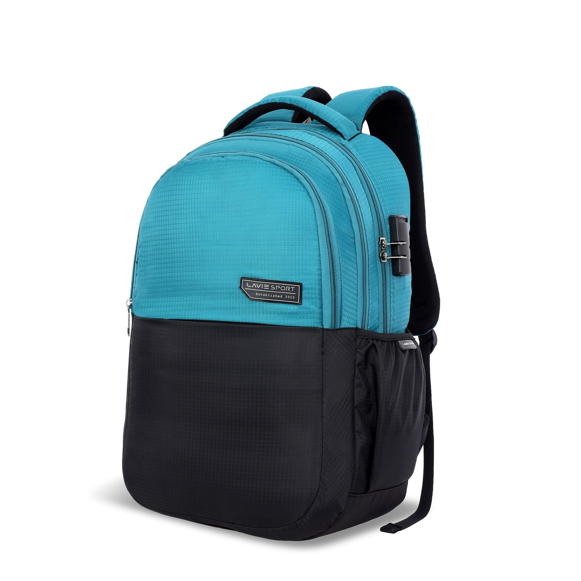 Pulse Laptop Backpack Compatible Rain Cover Combi Lock Black/Teal