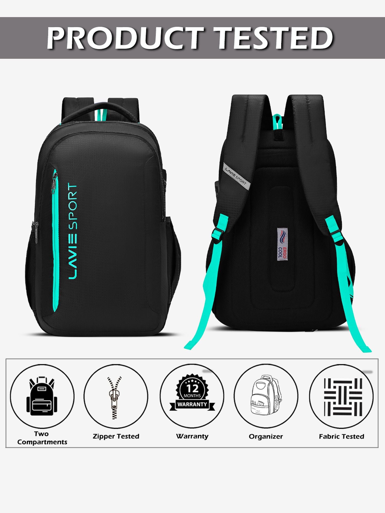 Lavie Maverick Laptop Backpack Black