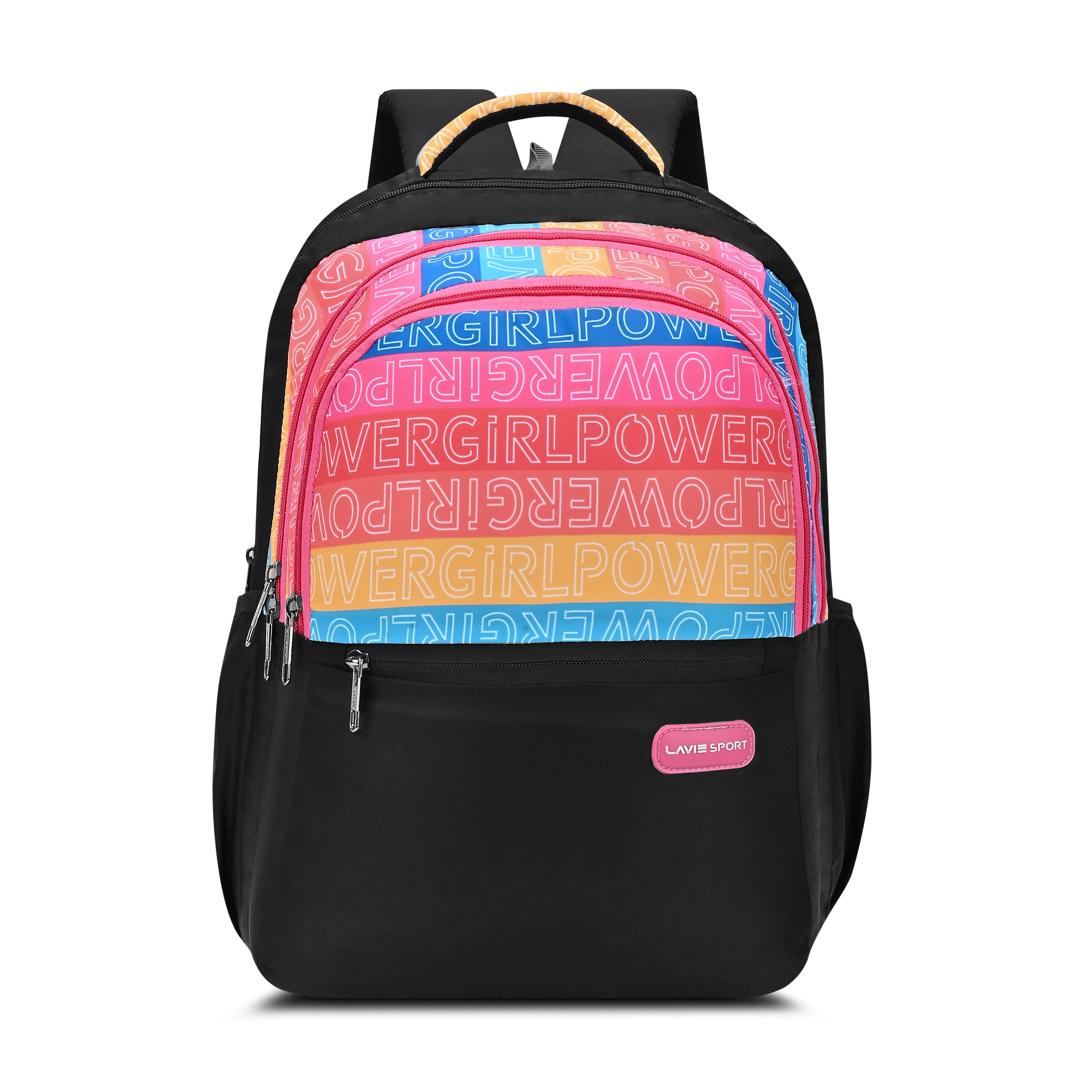 Lavie Sport 35L Girlpower Backpack | Laptop Compatiable | Raincover (Black)