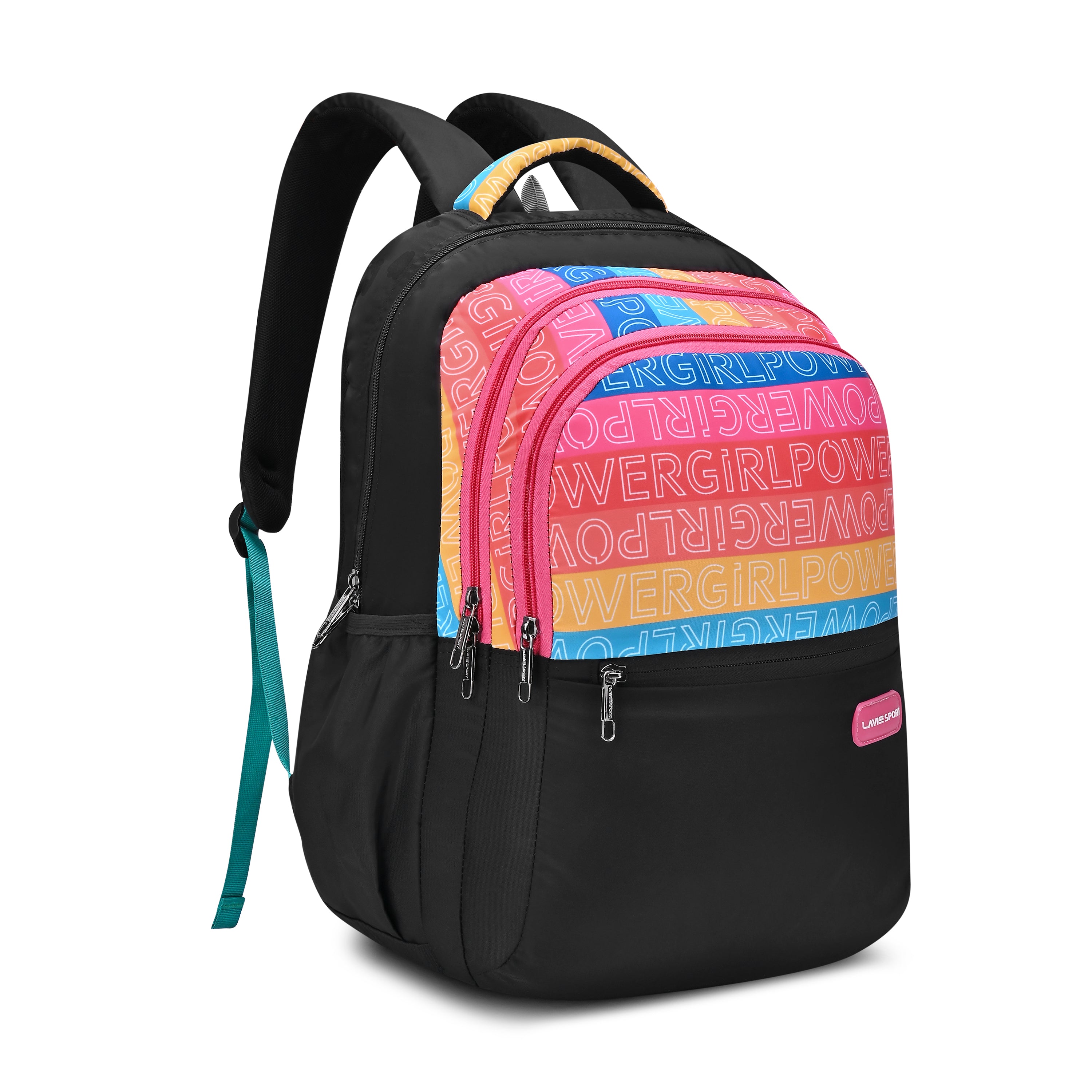 Lavie Sport 35L Girlpower Backpack | Laptop Compatiable | Raincover (Black)