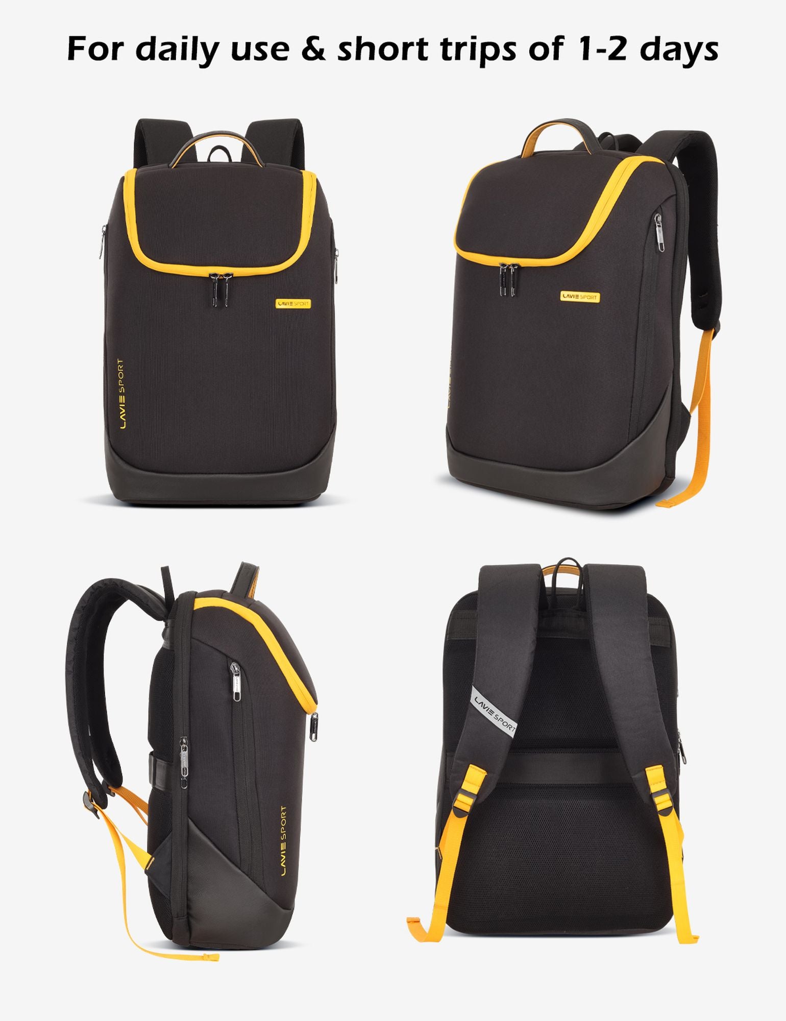Duke Backpack Laptop Compatible Black/Yellow