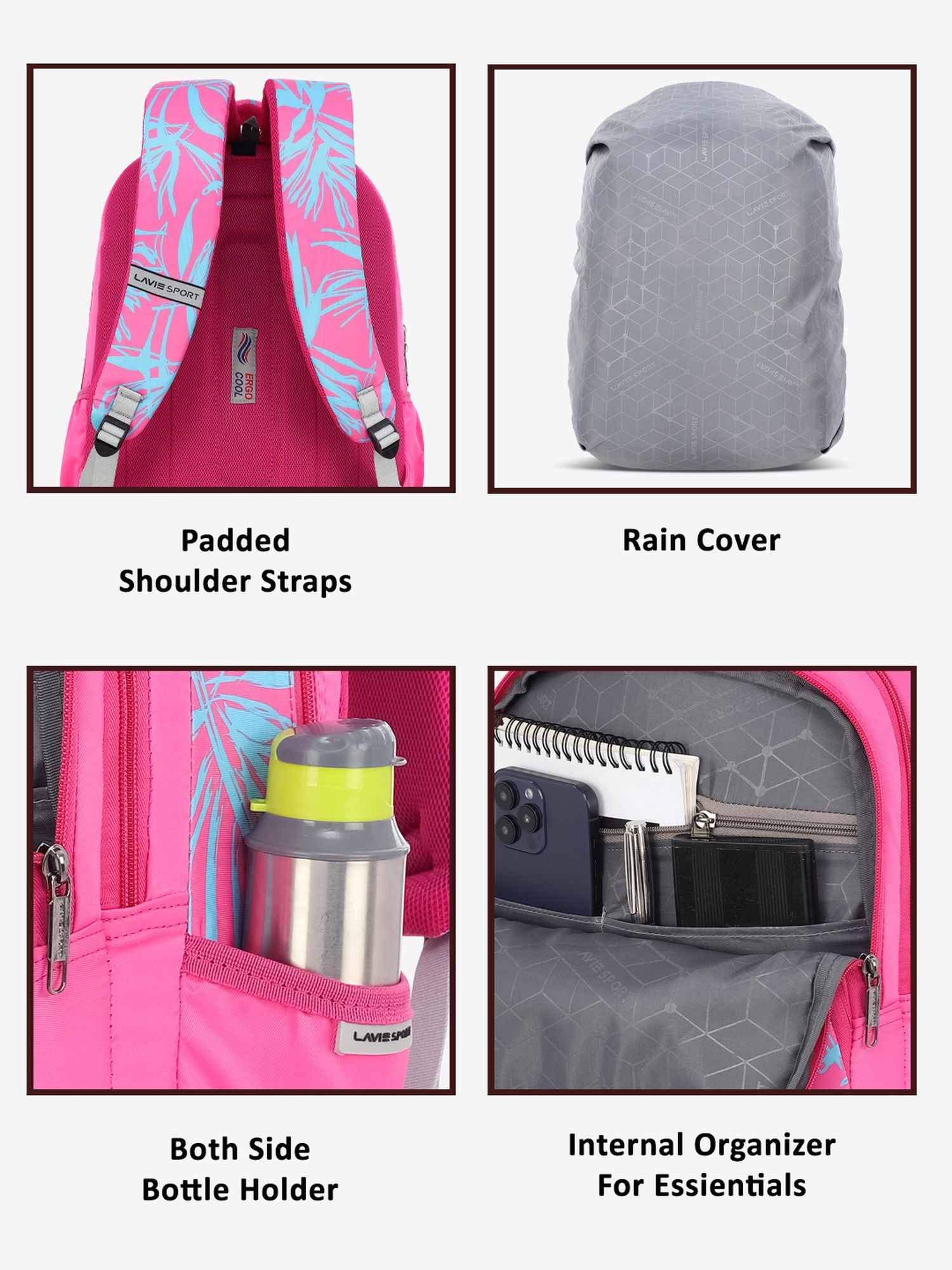Pixie Backpack Laptop Compatible Raincover Magenta