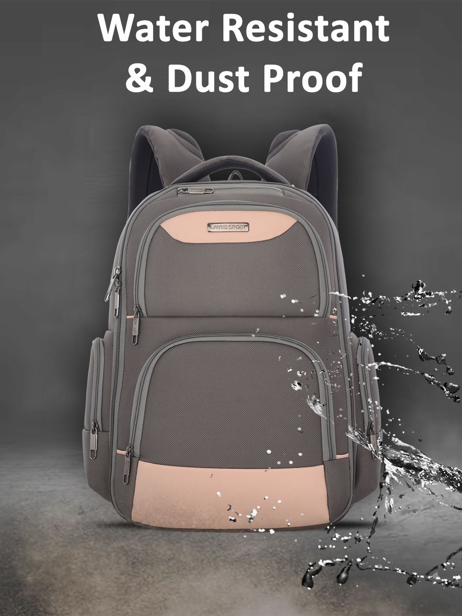 Business Elite Professional Laptop Backpack Trolley Sleeve Grey/Pink