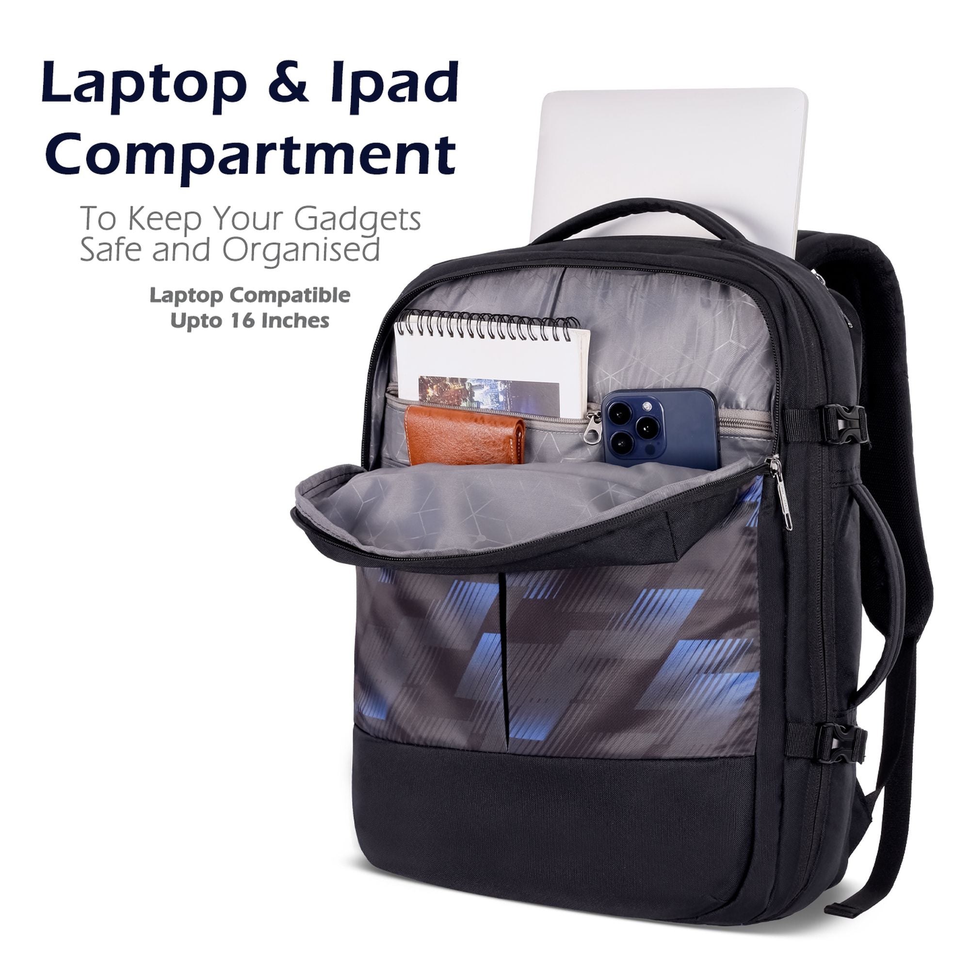 Quest Backpack Multifunctional Laptop Bag Black/Blue