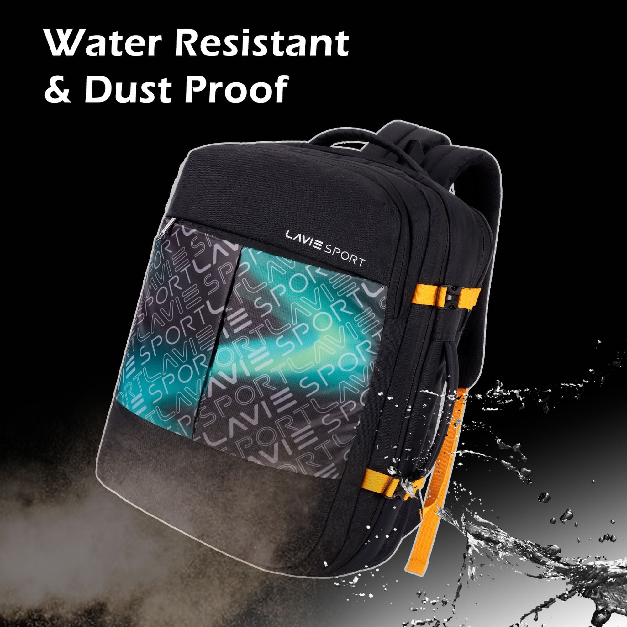 Quest Backpack Multifunctional Laptop Bag Black/Teal