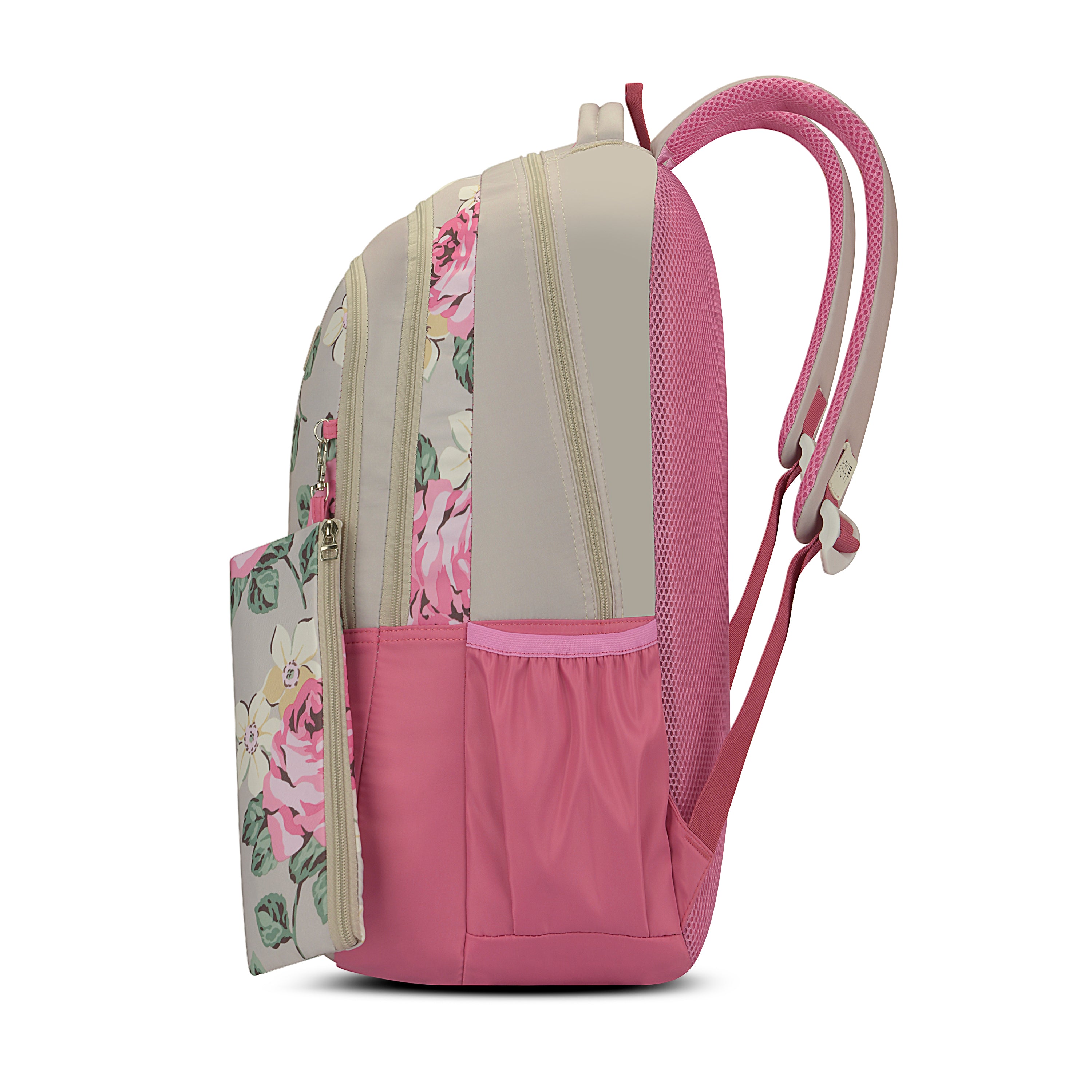 Lavie Sport 36L Buttercup Backpack | 19 inches | Laptop Compatiable | Pencil Pouch |(Beige)