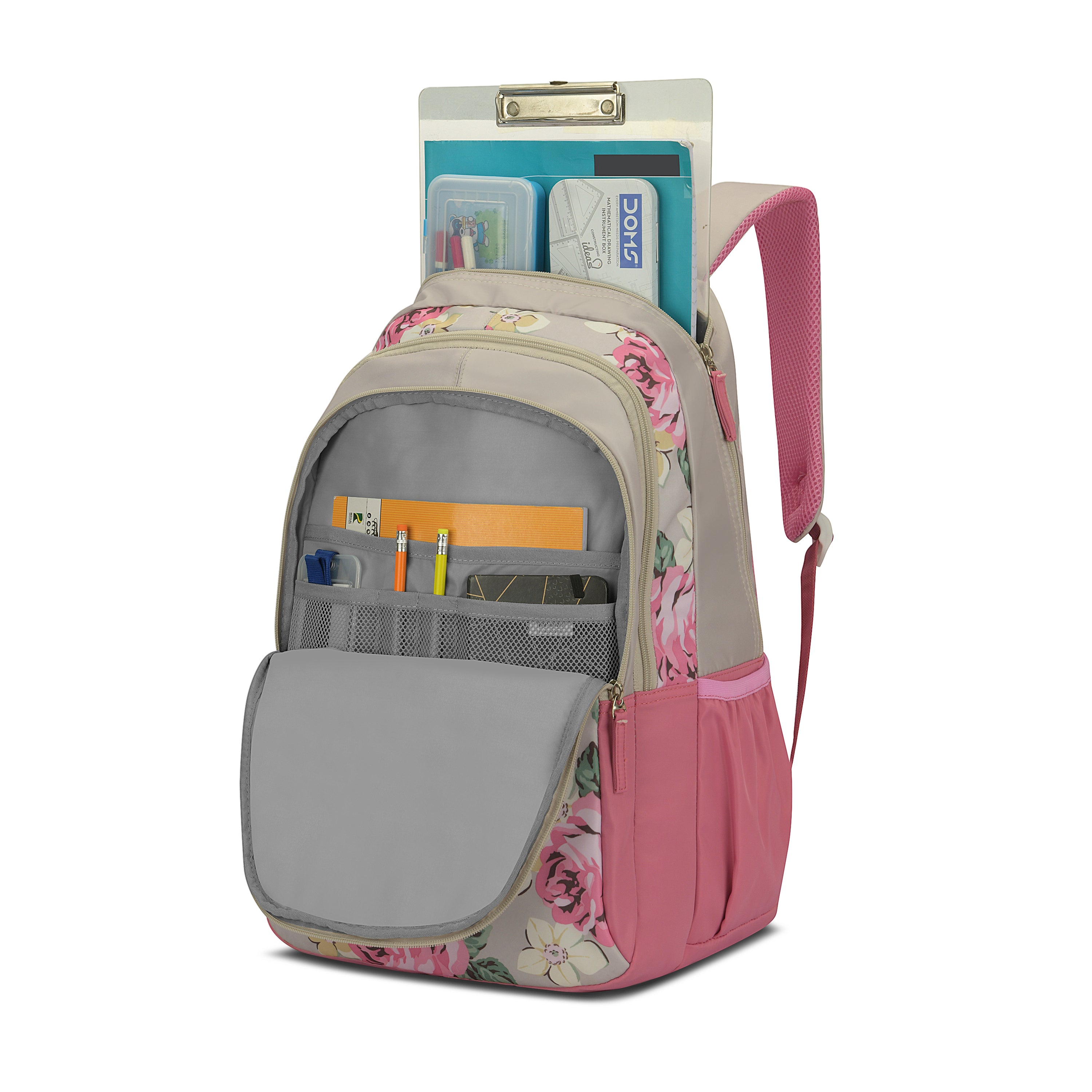Lavie Sport 36L Buttercup Backpack | 19 inches | Laptop Compatiable | Pencil Pouch |(Beige)