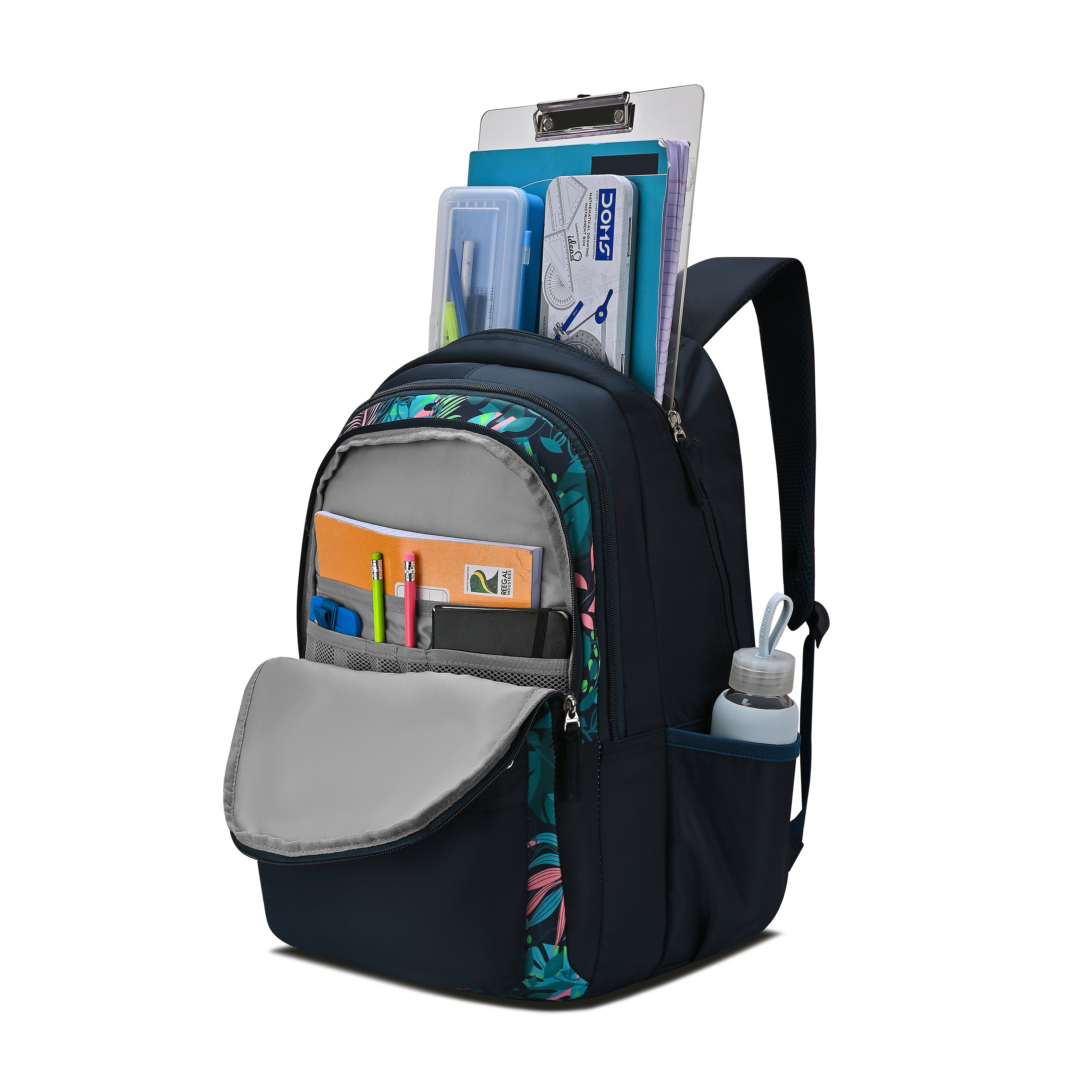 Lavie Sport 36L Gardenia Backpack | 19 inches | Laptop Compatiable | Raincover | Pencil Pouch |Navy