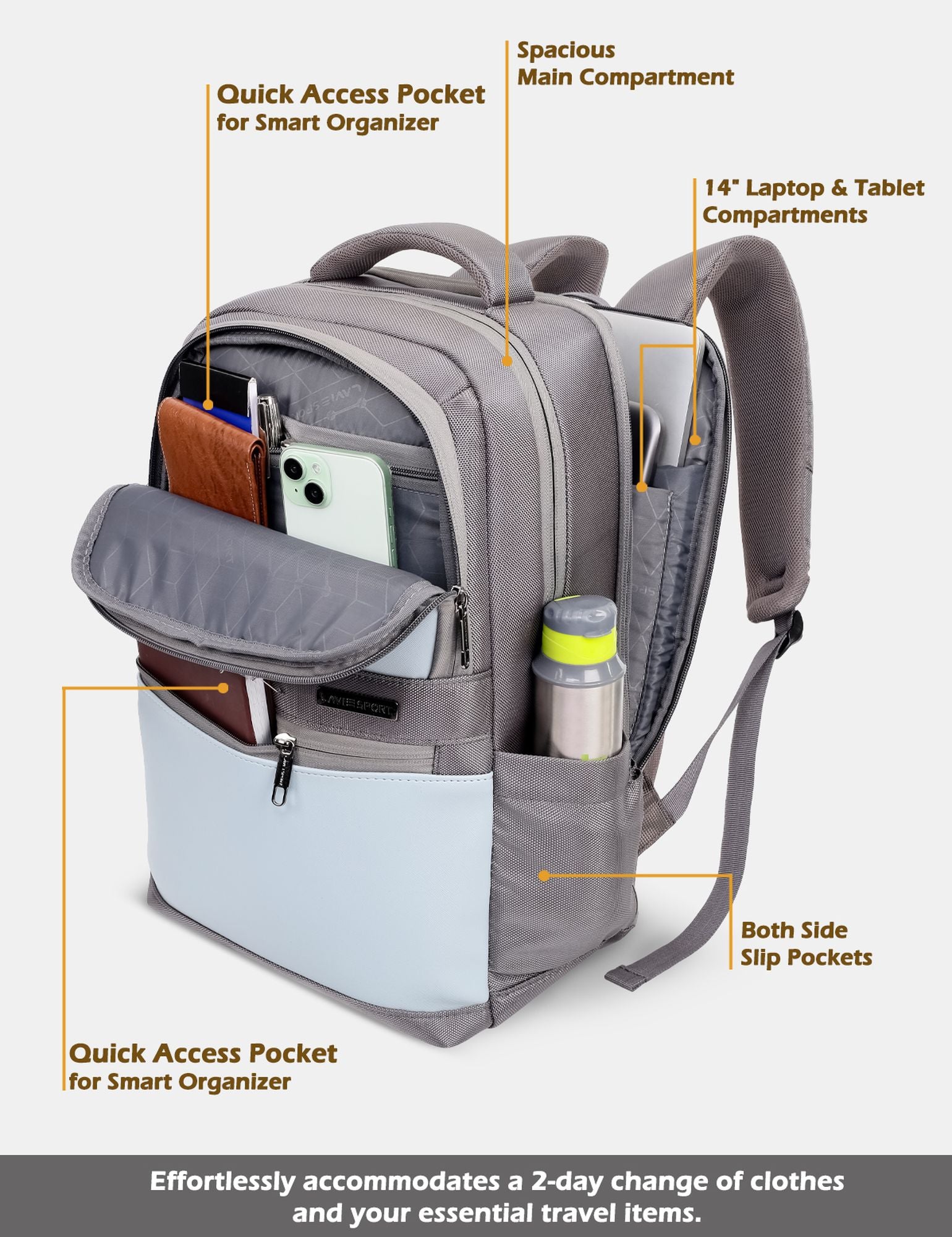 Armour Laptop Backpack Trolley Sleeve Grey/P.Blue