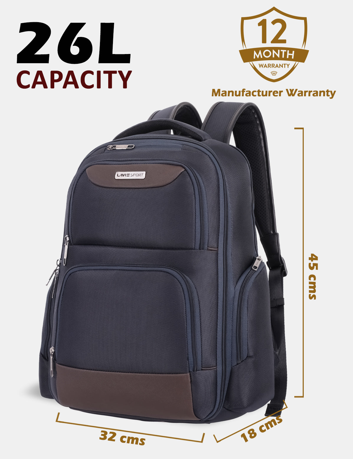 Business Elite26 Multifunctional Laptop Backpack With Trolley Sleeve