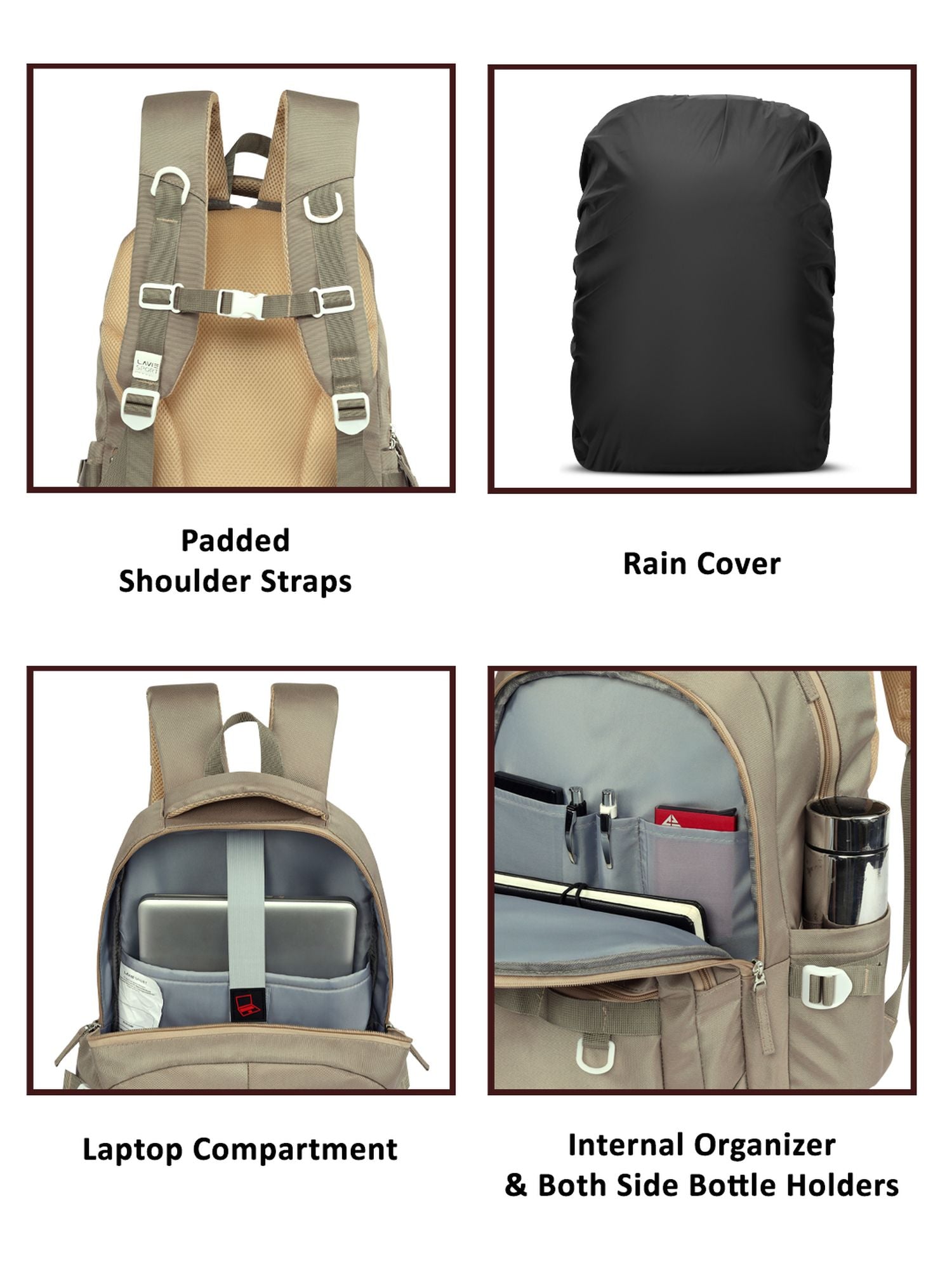 Harbour Laptop Backpack Raincover Beige