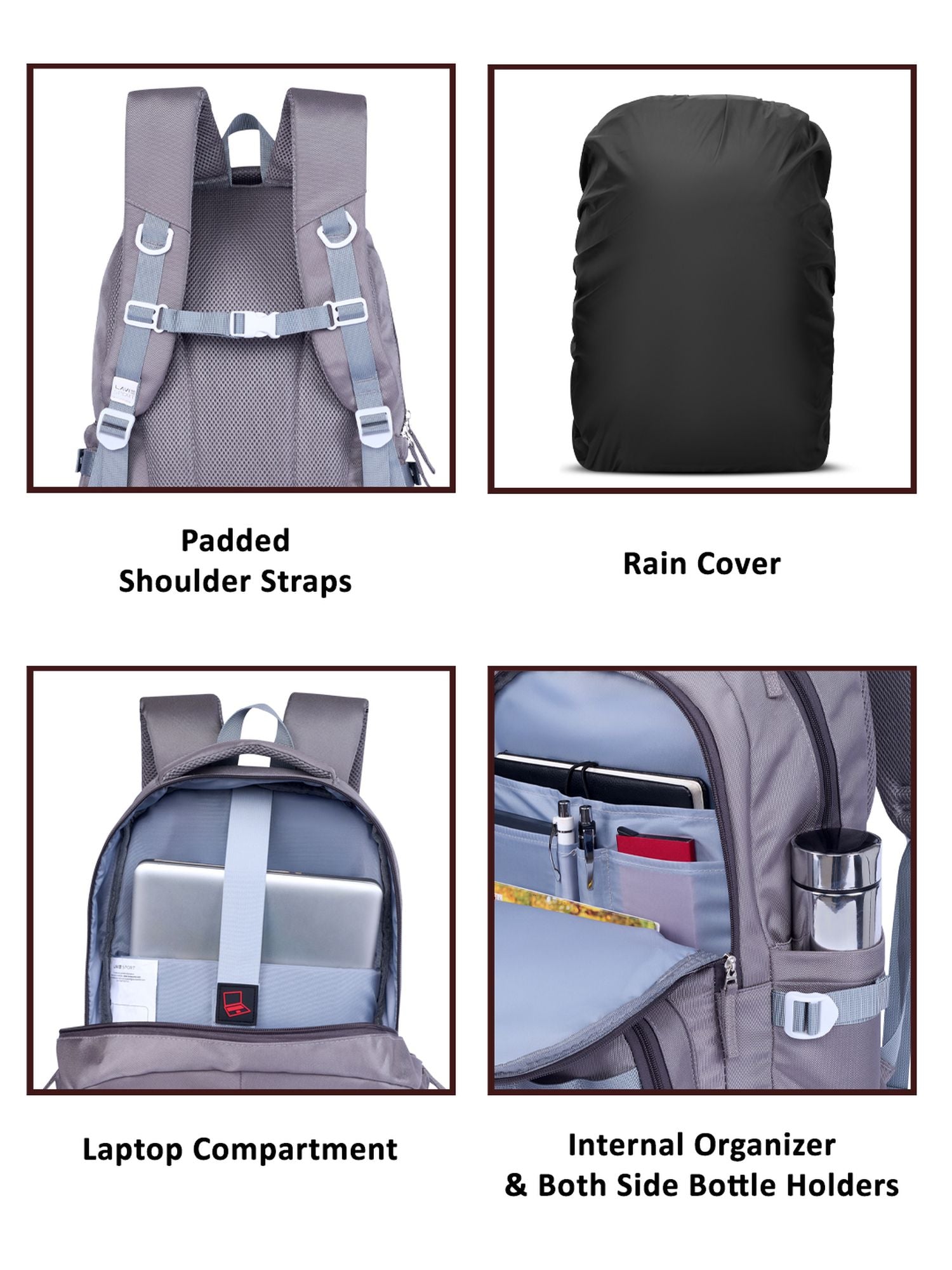 Terrain Laptop Backpack Raincover Grey