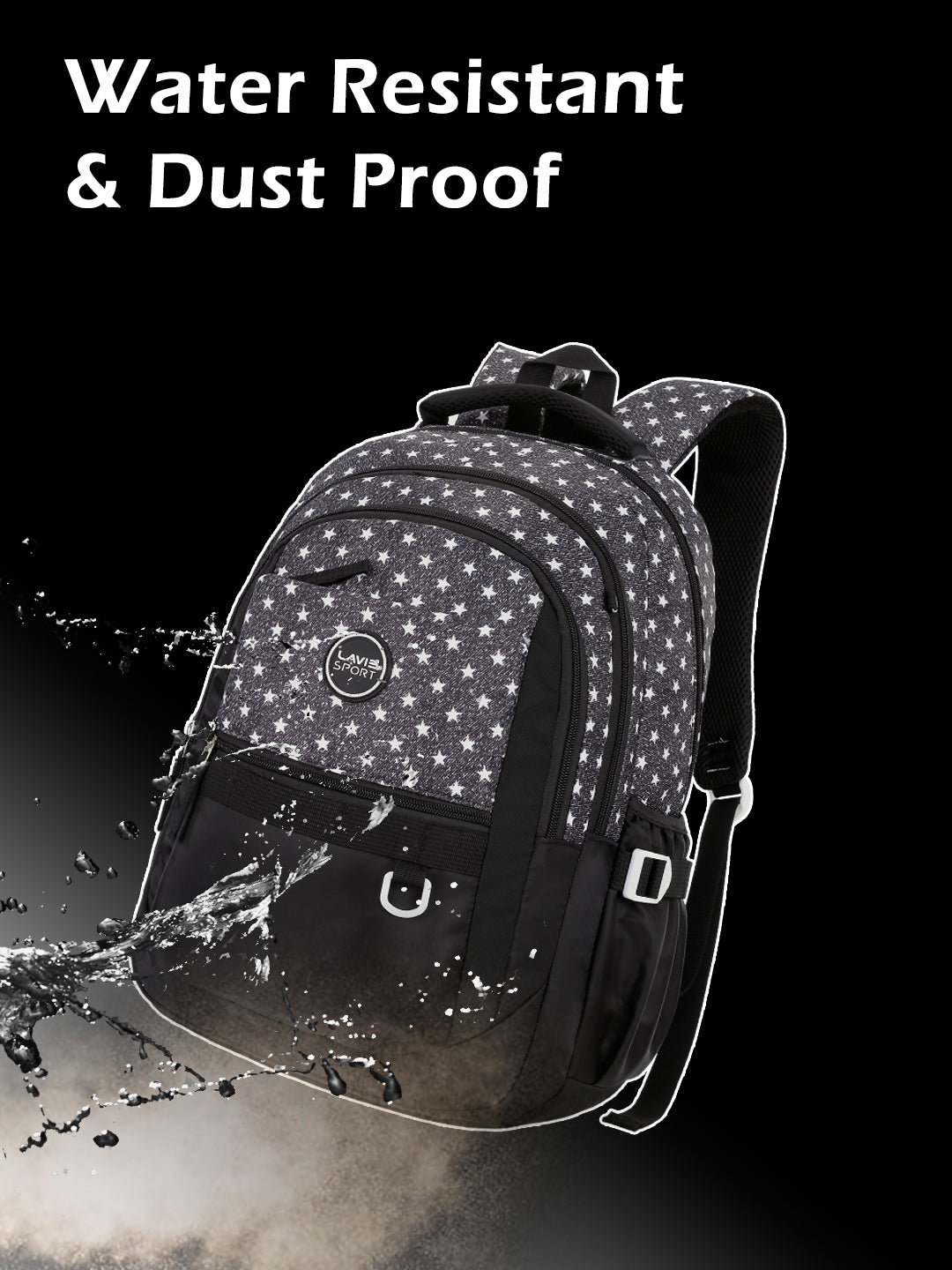 Starstruck Laptop Backpack Raincover Bag Black/Grey