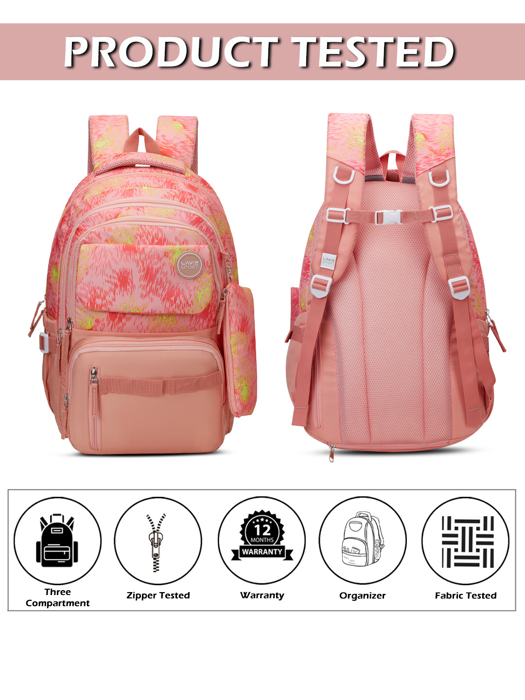 Sunset Laptop Backpack Raincover Bag Orange