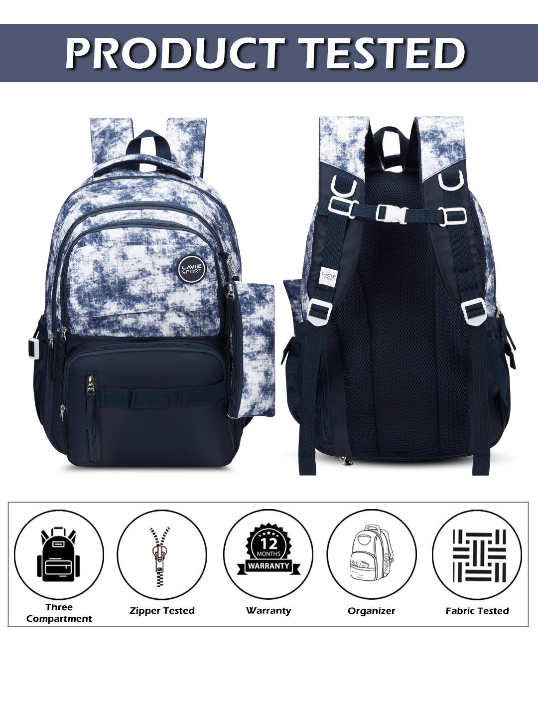 Cloud Dye Laptop Backpack Raincover Bag Navy