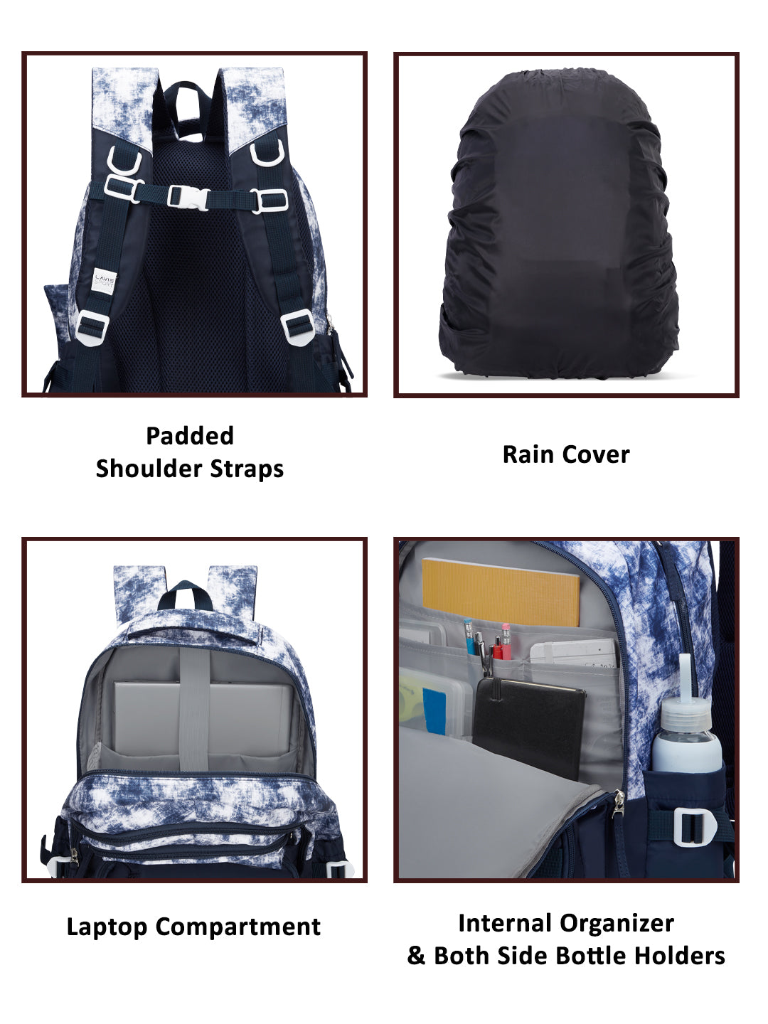 Cloud Dye Laptop Backpack Raincover Bag Navy