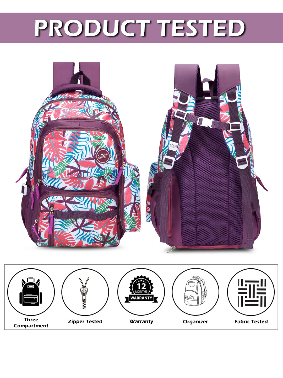 Rainforest Laptop Backpack Raincover Bag Maroon