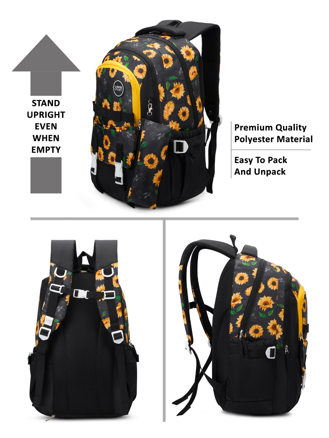 Sunbloom Laptop Backpack Raincover Bag Yellow