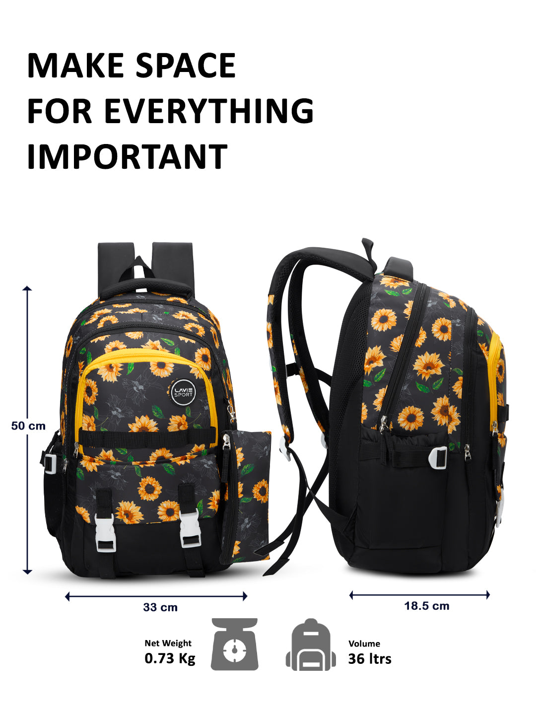 Sunbloom Laptop Backpack Raincover Bag Yellow