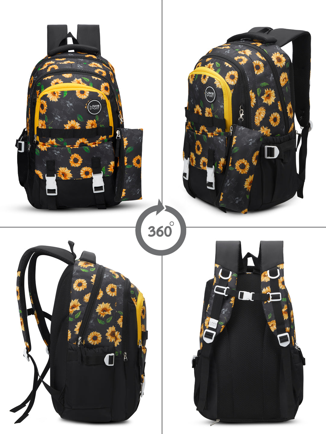 Sunbloom Laptop Backpack Raincover Bag Yellow