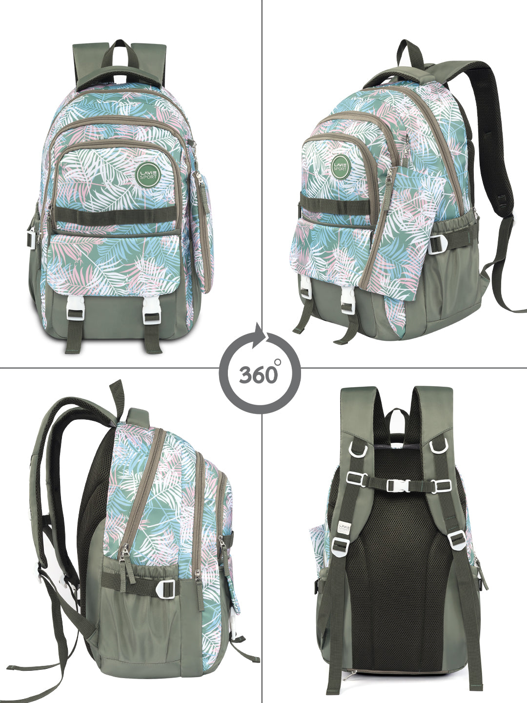 Foliage Laptop Backpack Raincover Bag Green