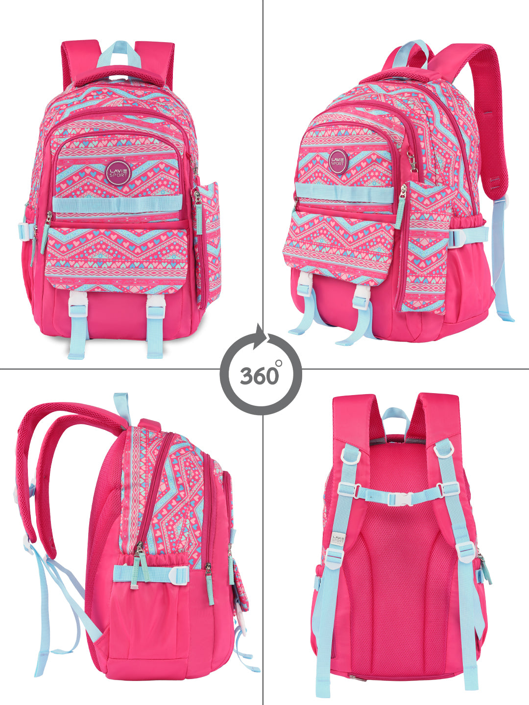 Lineplay Laptop Backpack Raincover Bag Pink