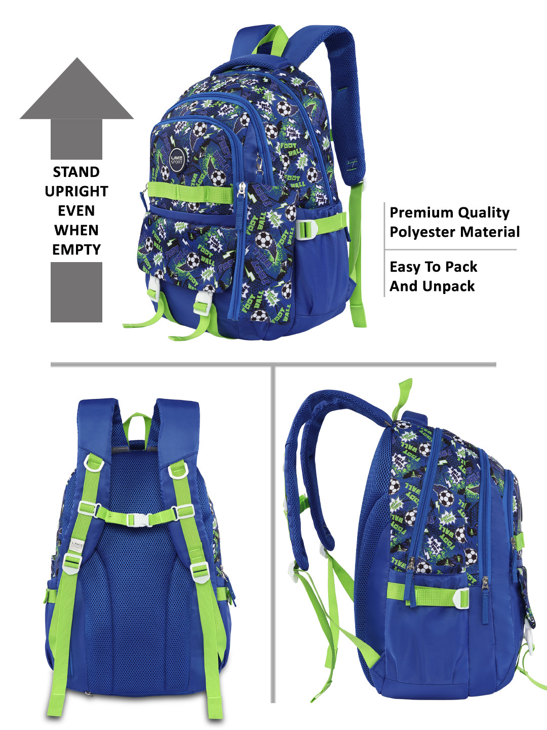 Soccer Laptop Backpack Raincover Bag Navy