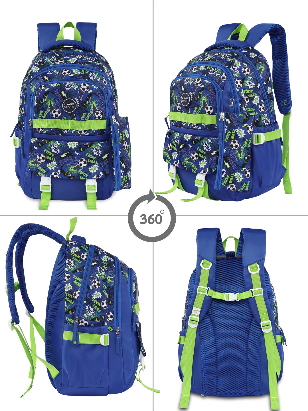 Soccer Laptop Backpack Raincover Bag Navy