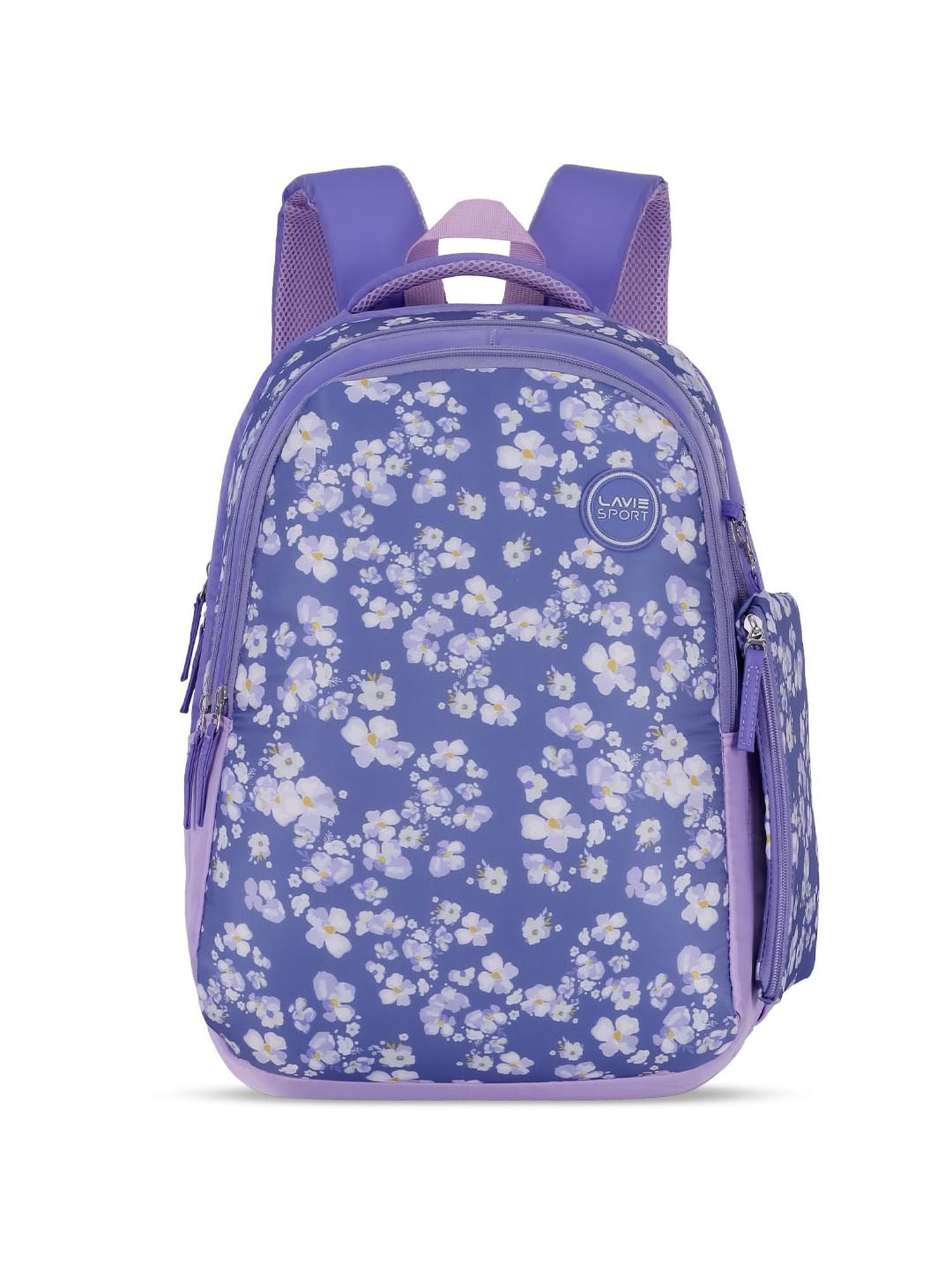 Orchid Printed Backpack Pencil Pouch Bag Lilac