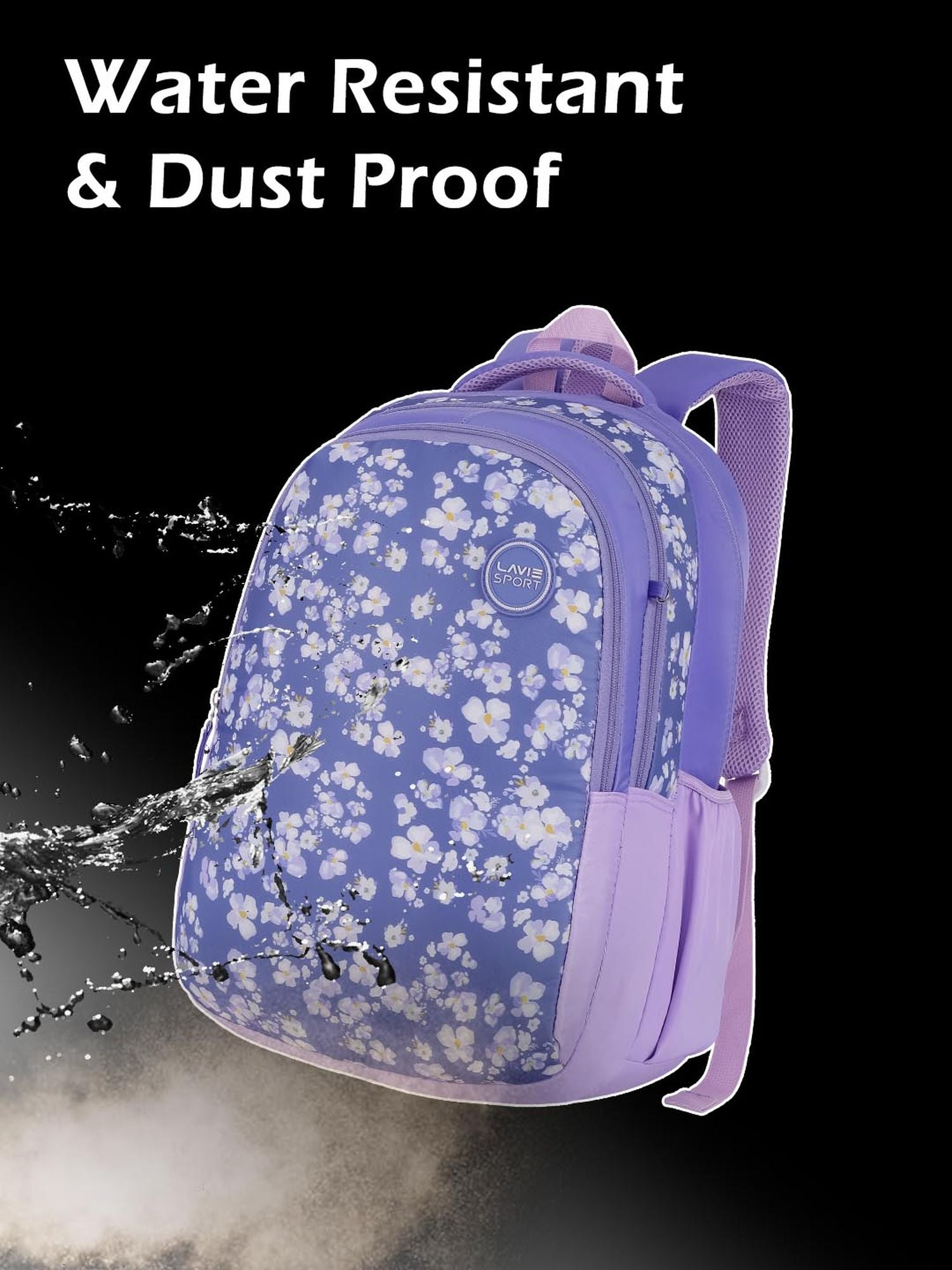 Orchid Printed Backpack Pencil Pouch Bag Lilac