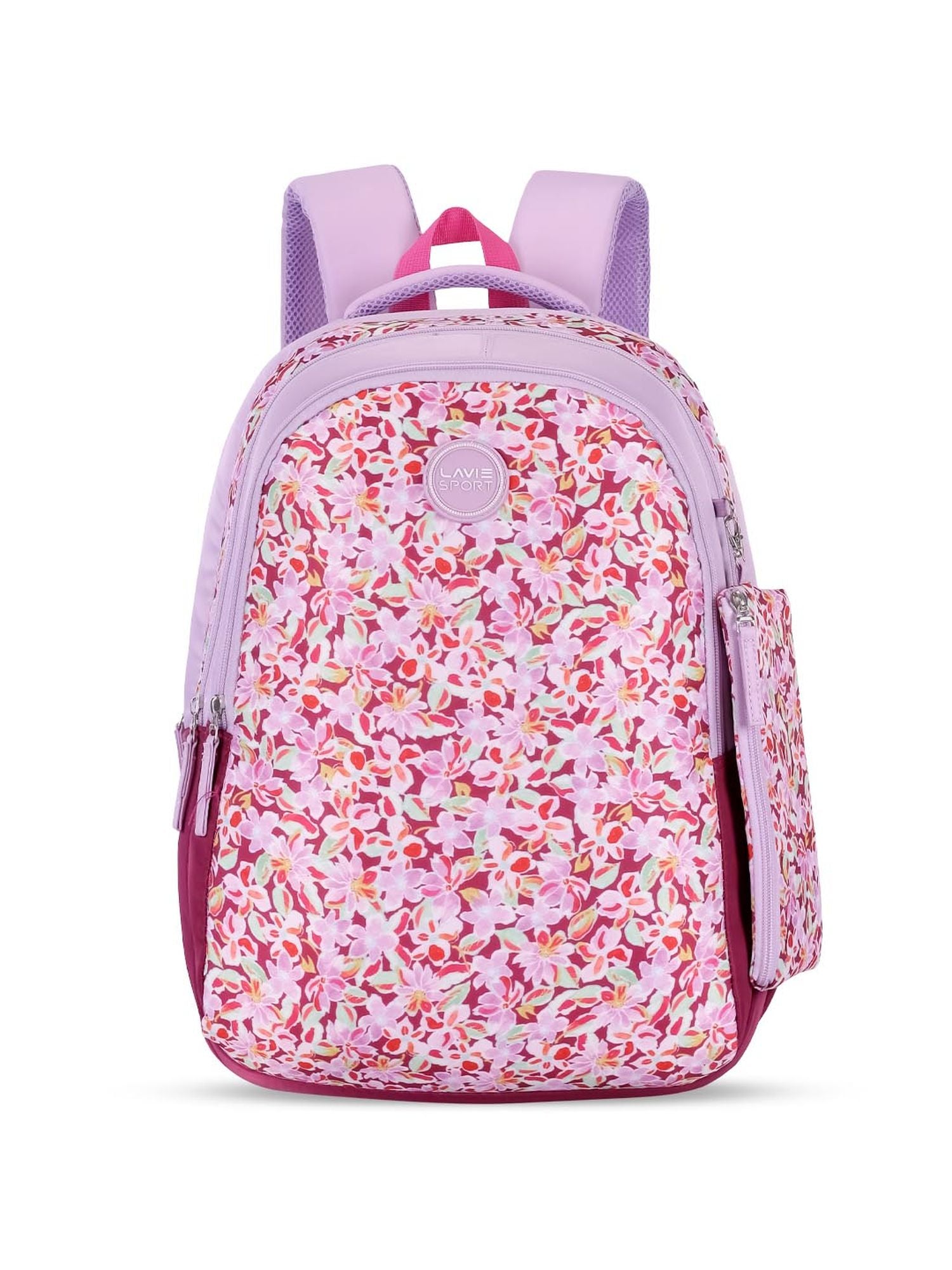 Blush Printed Backpack Pencil Pouch Bag Pink