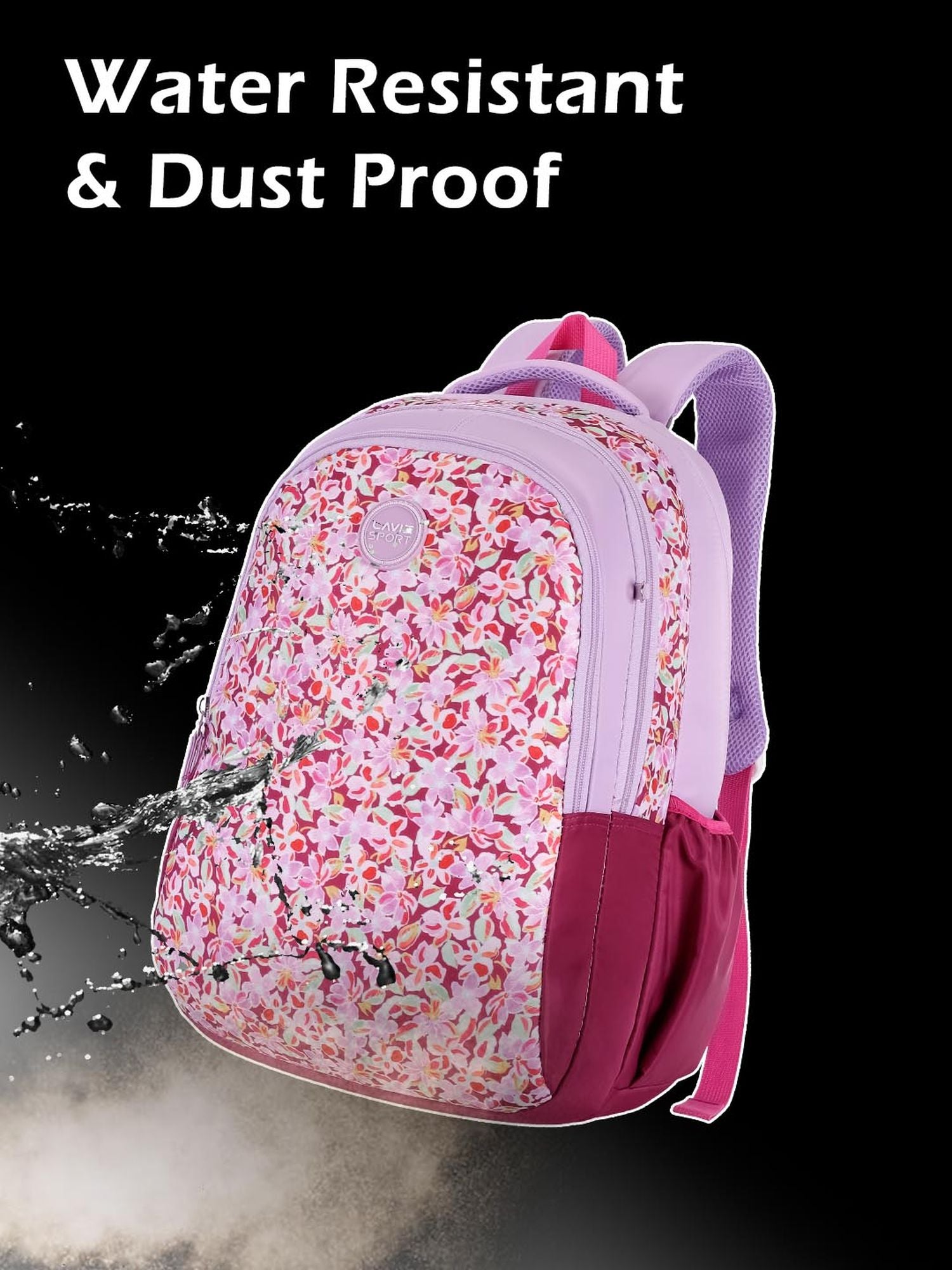 Blush Printed Backpack Pencil Pouch Bag Pink