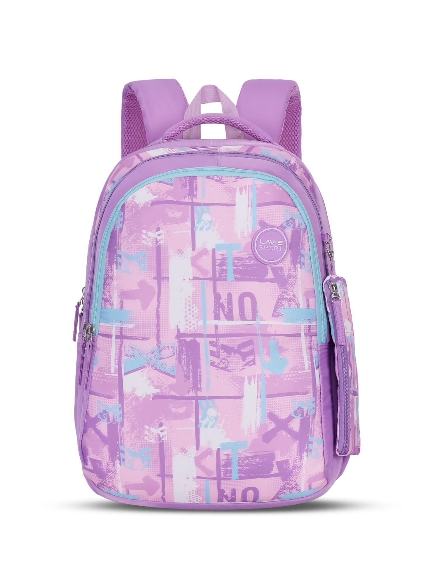 Canvas Printed Backpack Pencil Pouch Bag Purple