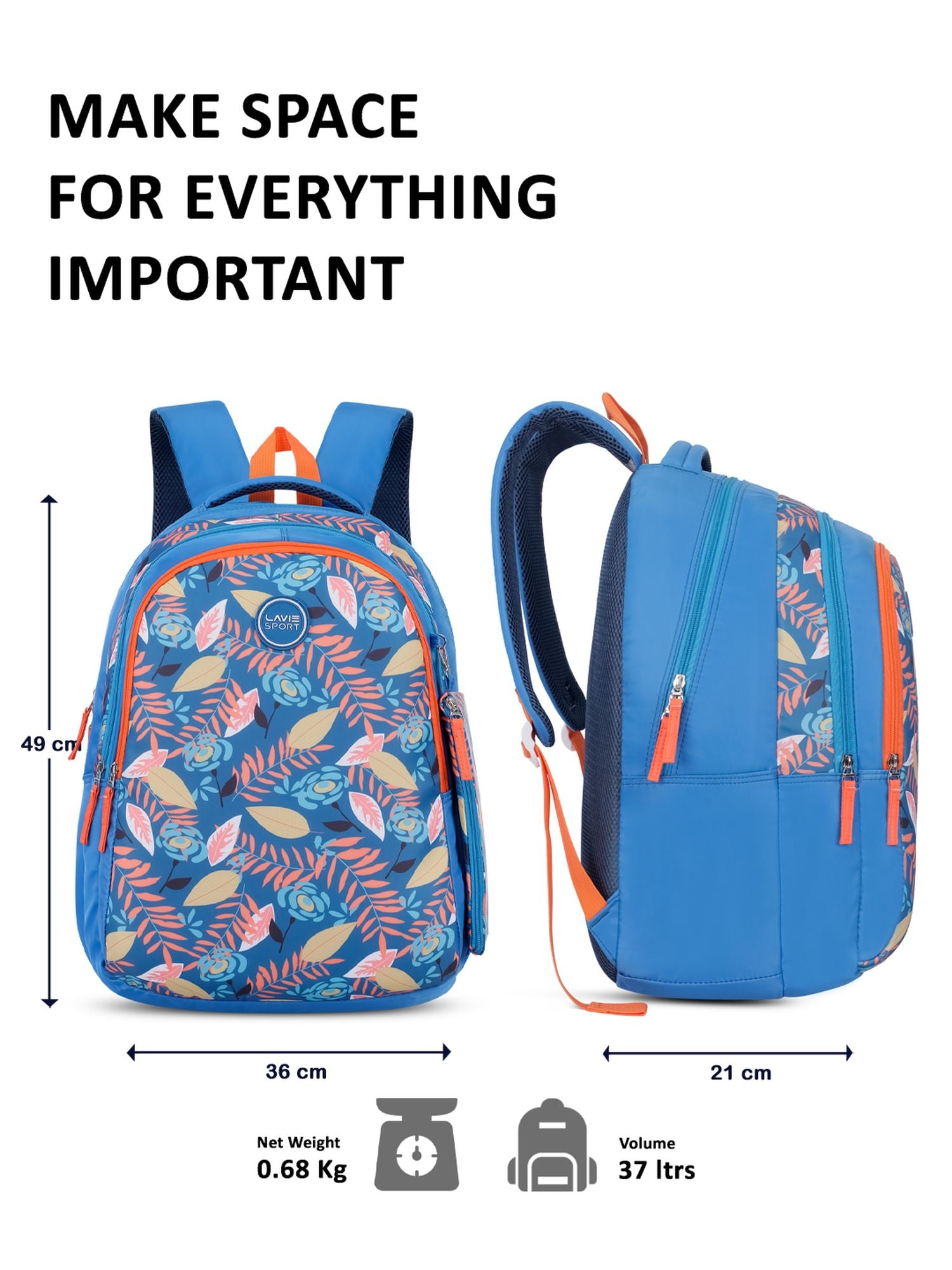 Tropica Printed Backpack Pencil Pouch Bag Teal