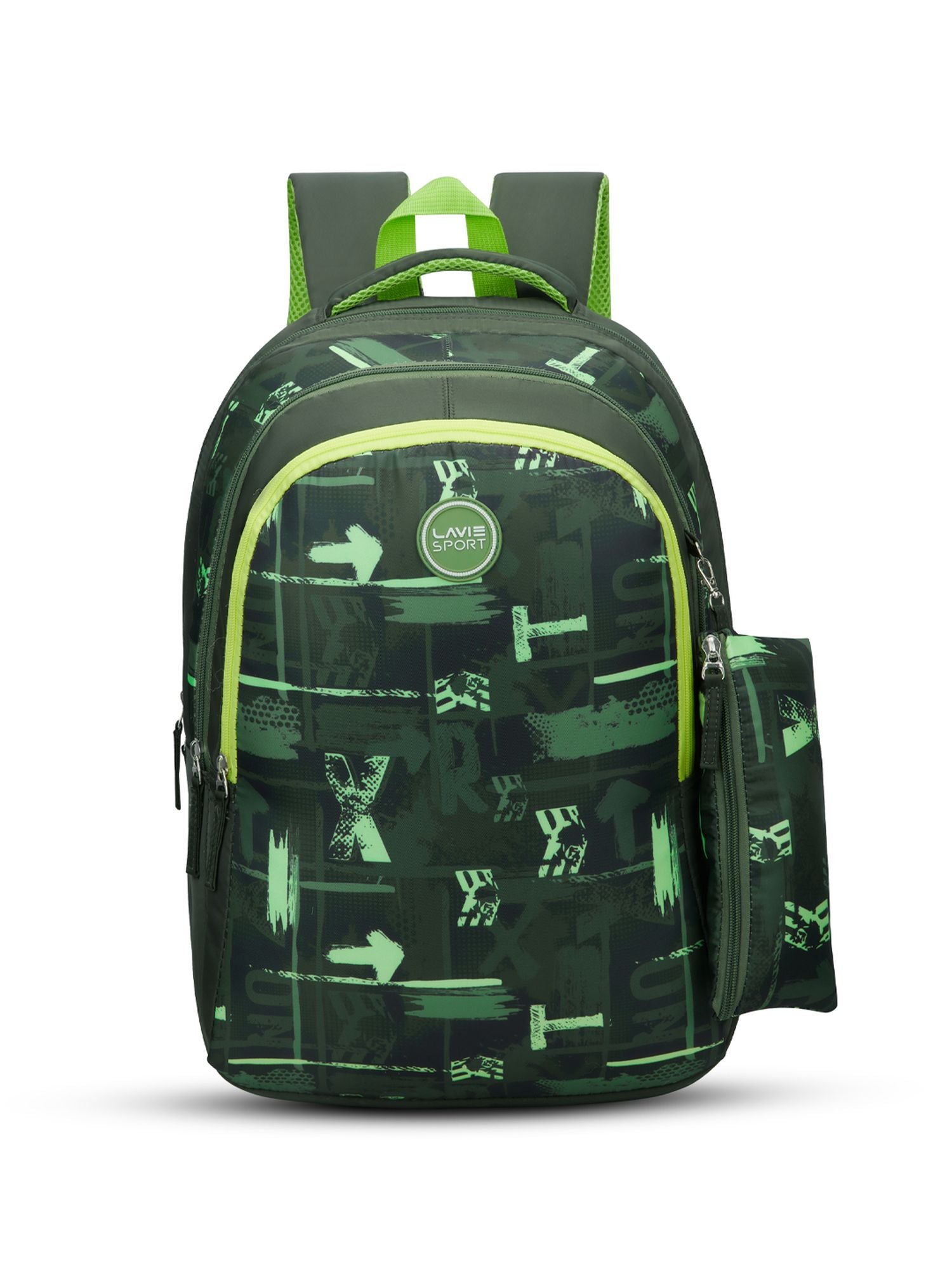 Mosaic Printed Backpack Pencil Pouch Bag Black