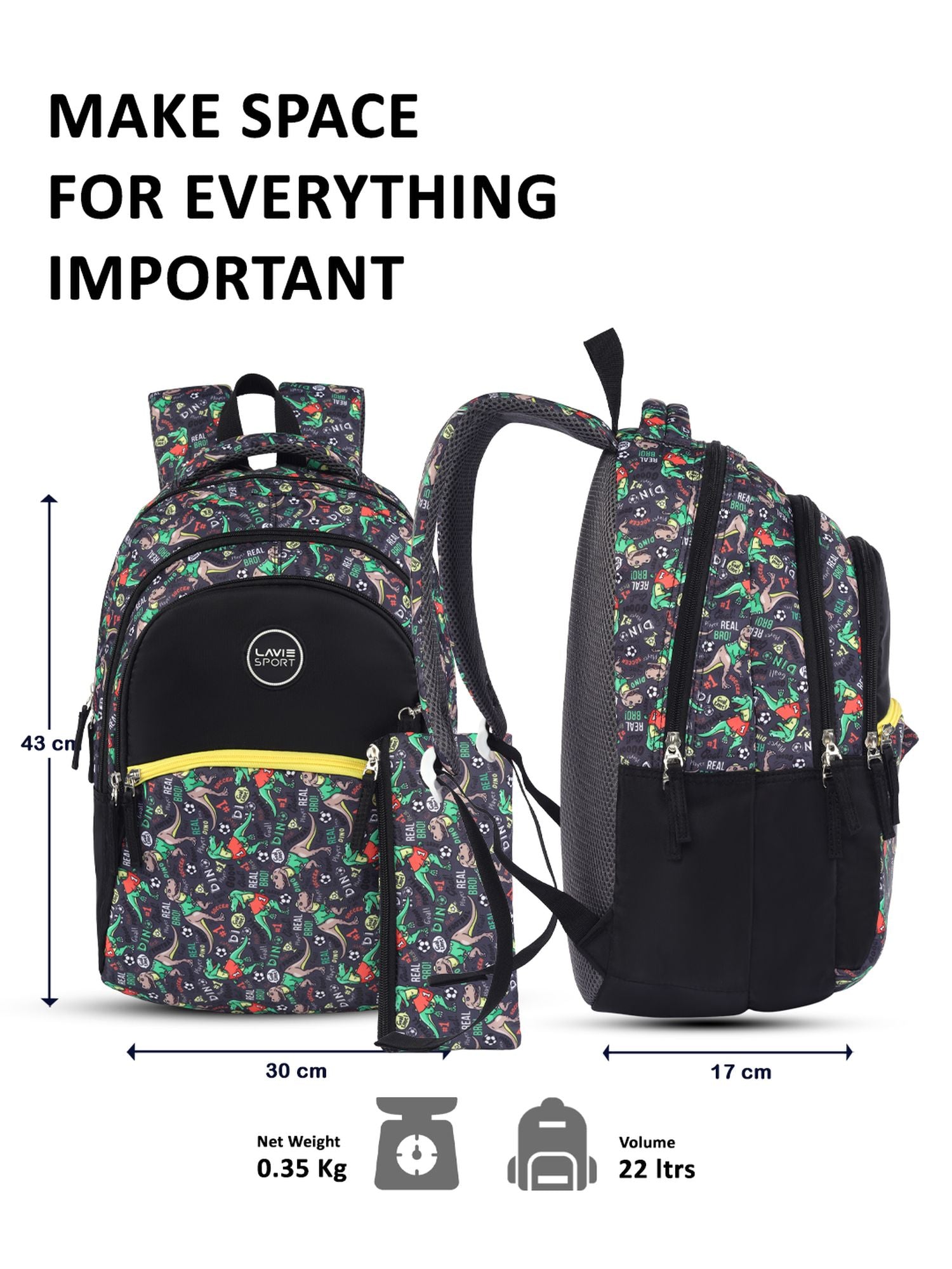 Fossil Printed Backpack Black
