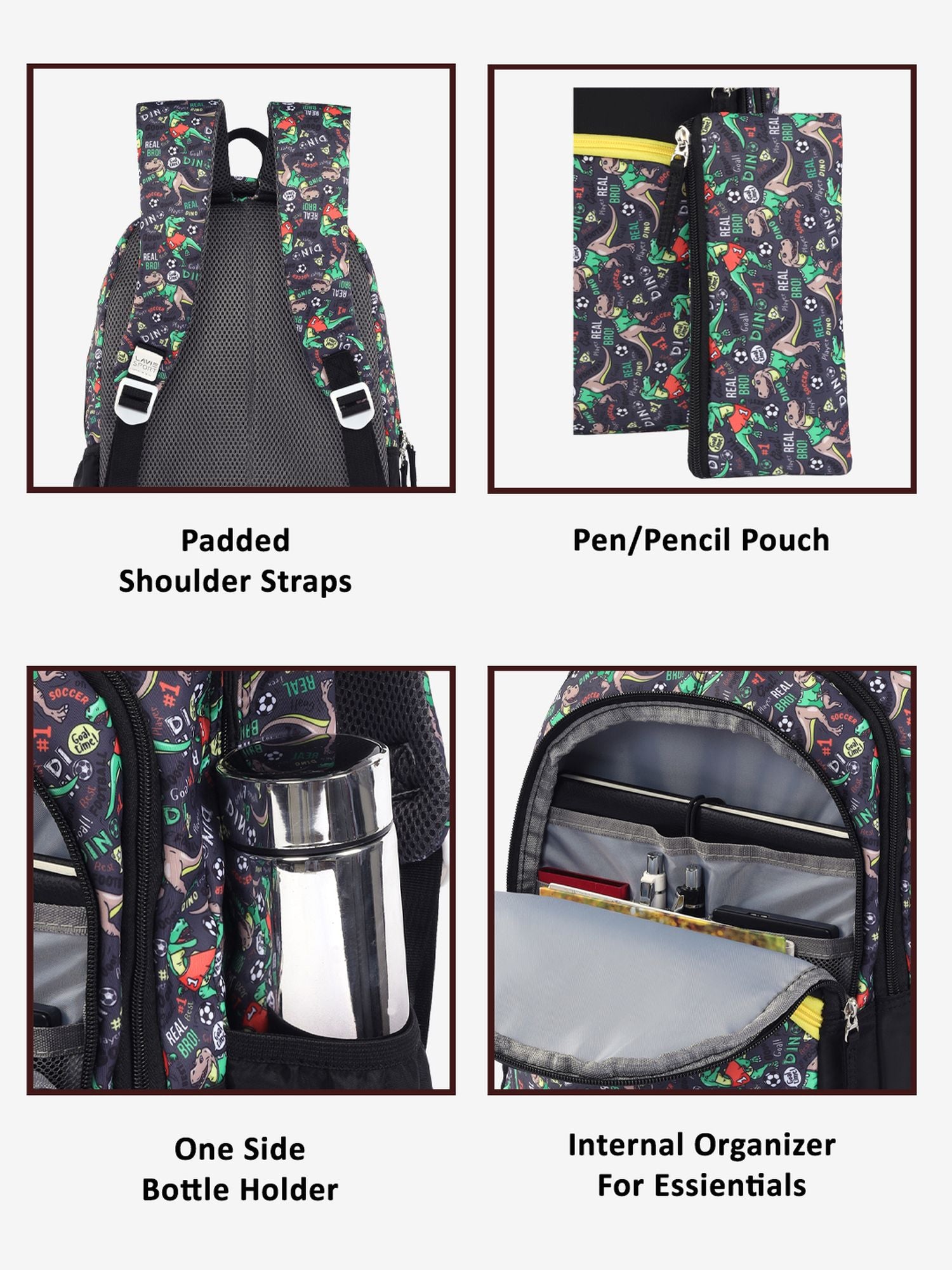 Fossil Printed Backpack Black