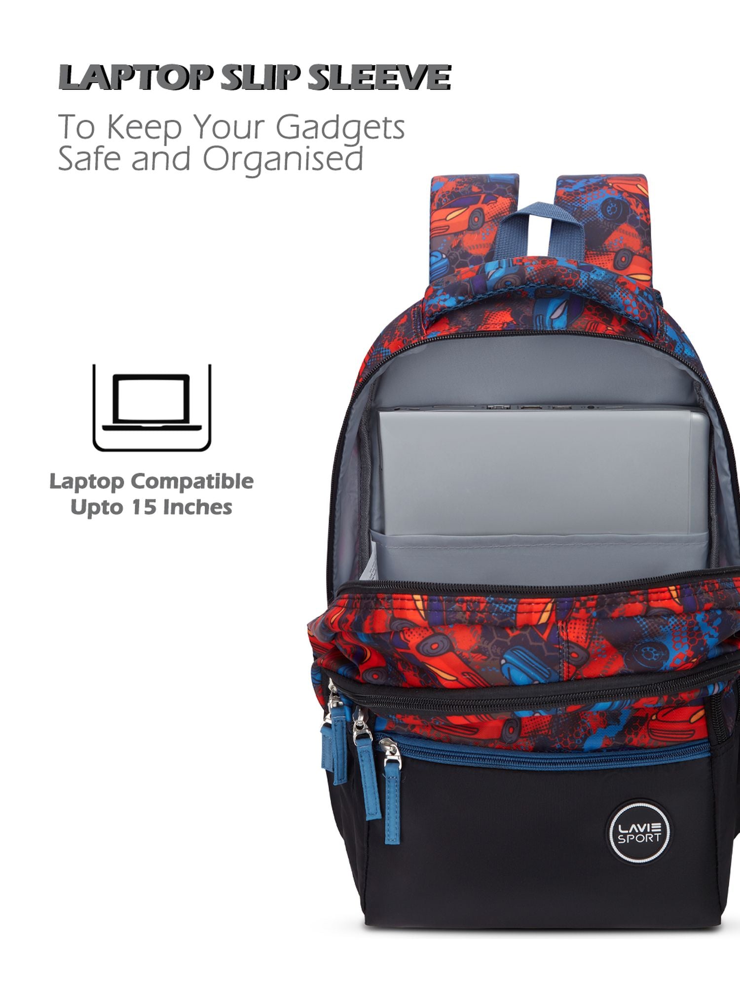 Race Printed Backpack Red