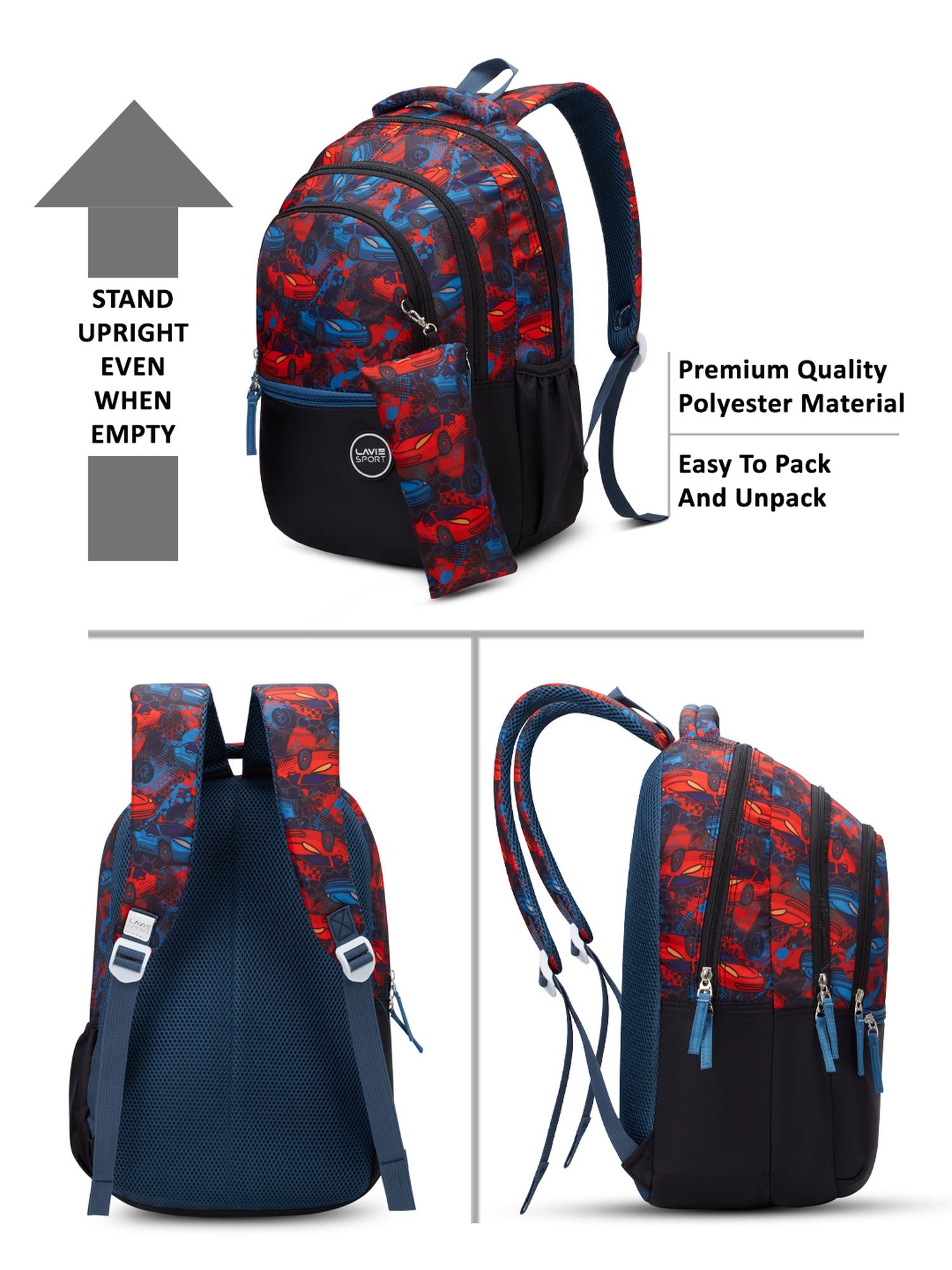 Race Printed Backpack Red