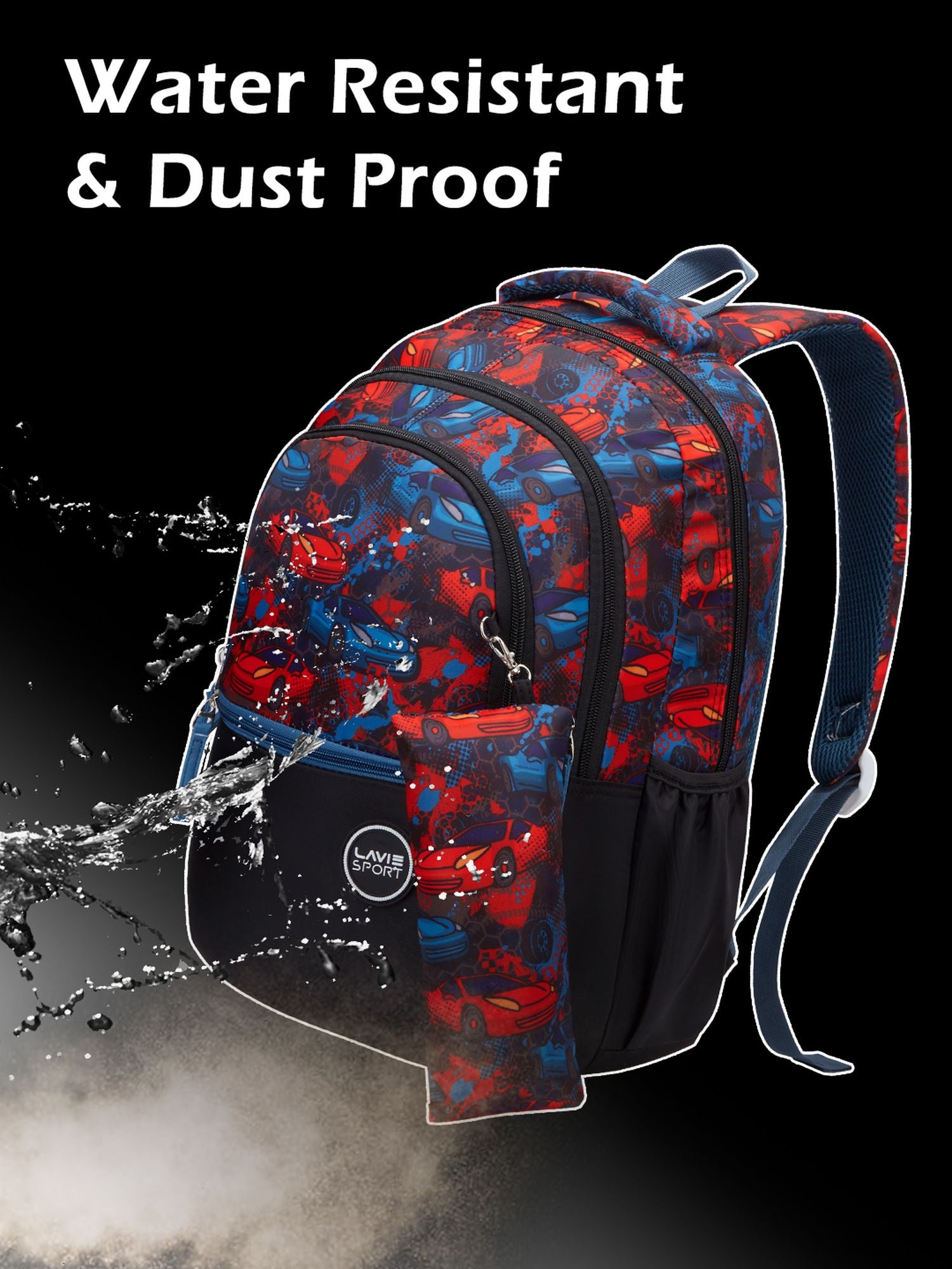 Race Printed Backpack Red