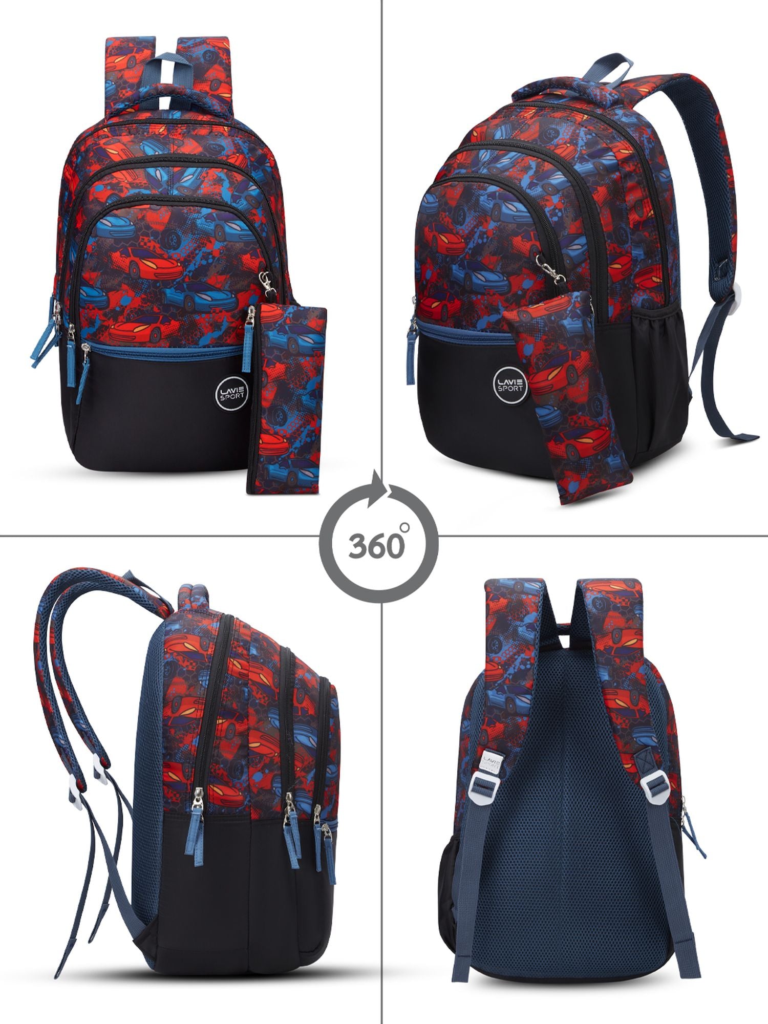 Race Printed Backpack Red