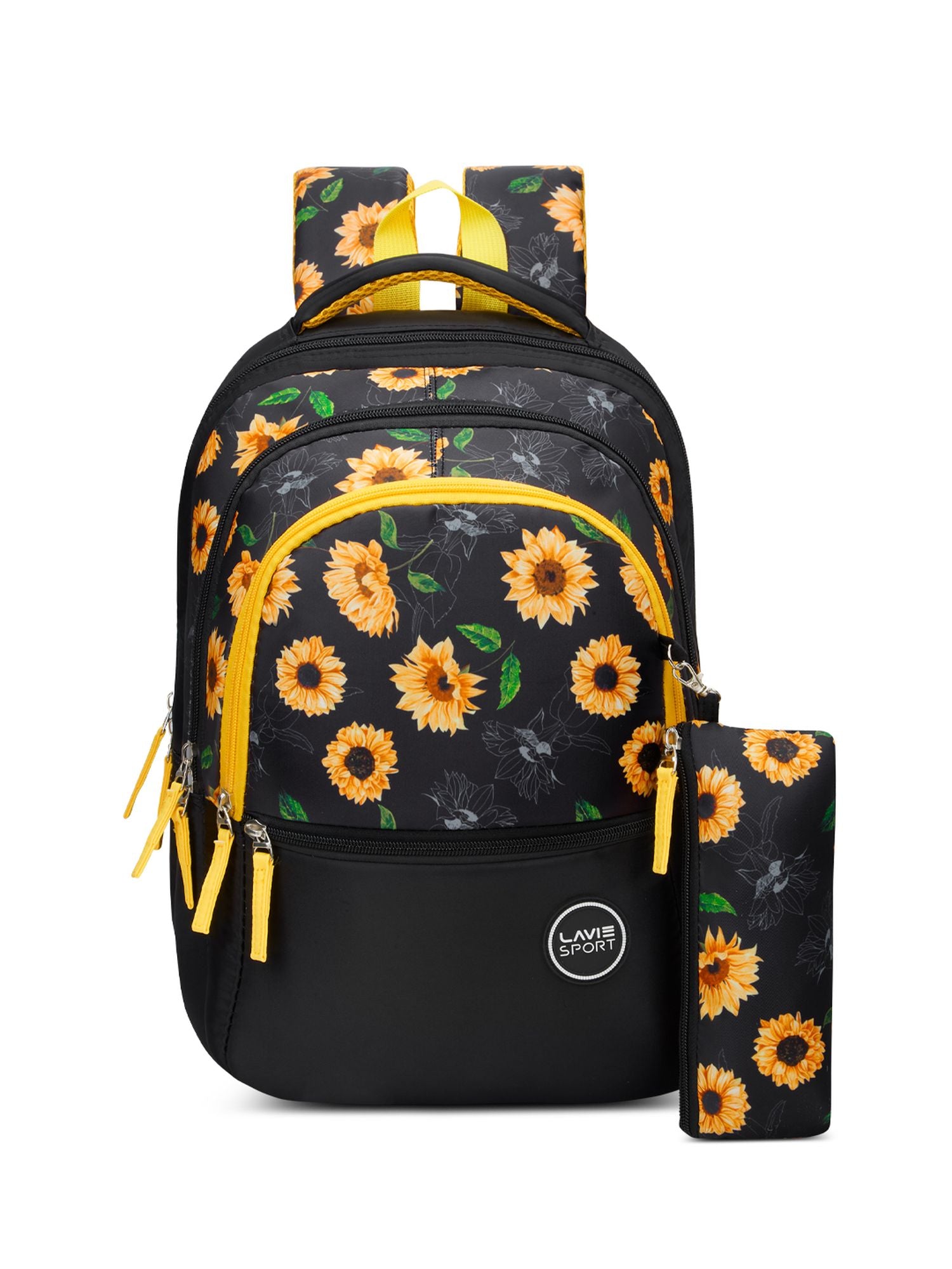Golden Bloom Printed Backpack Yellow