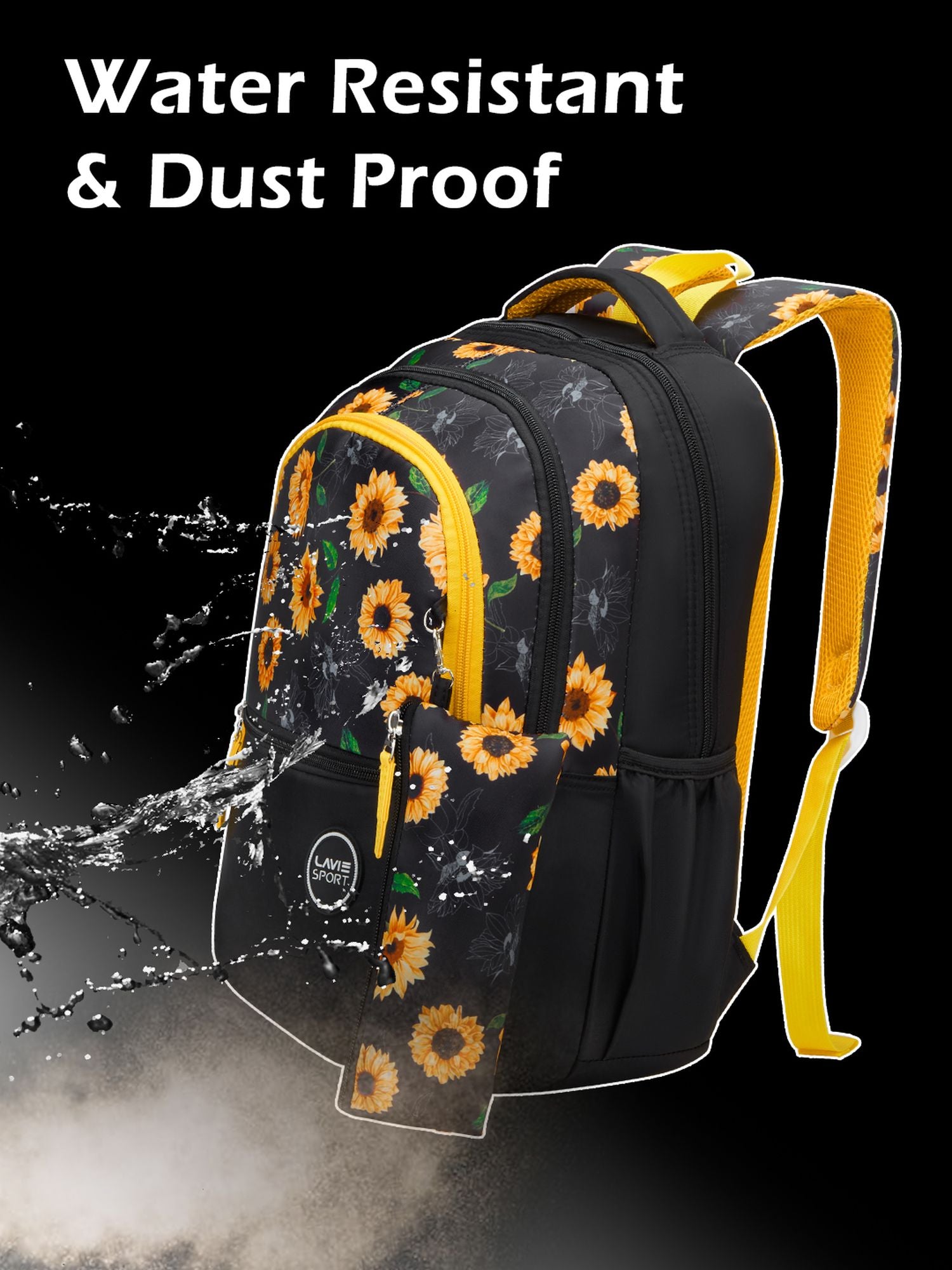 Golden Bloom Printed Backpack Yellow