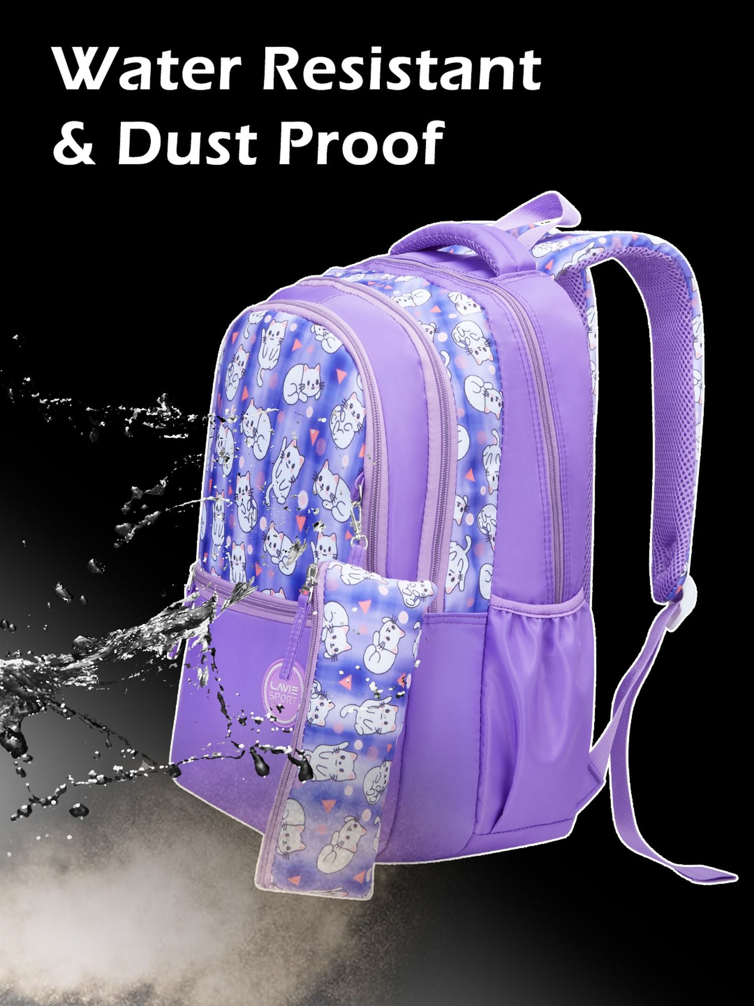 Whisker Printed Backpack Lilac