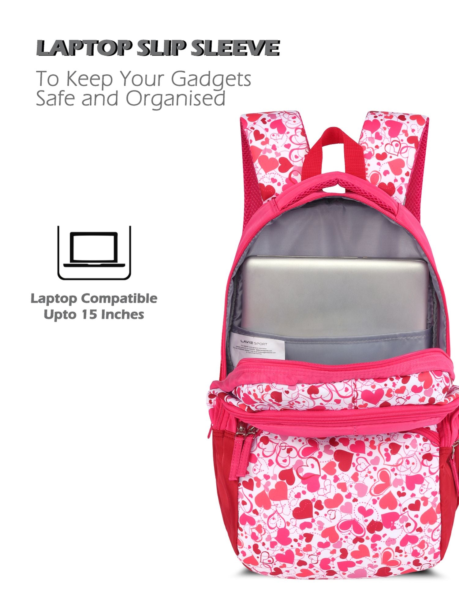 Heartpop Printed Backpack Red
