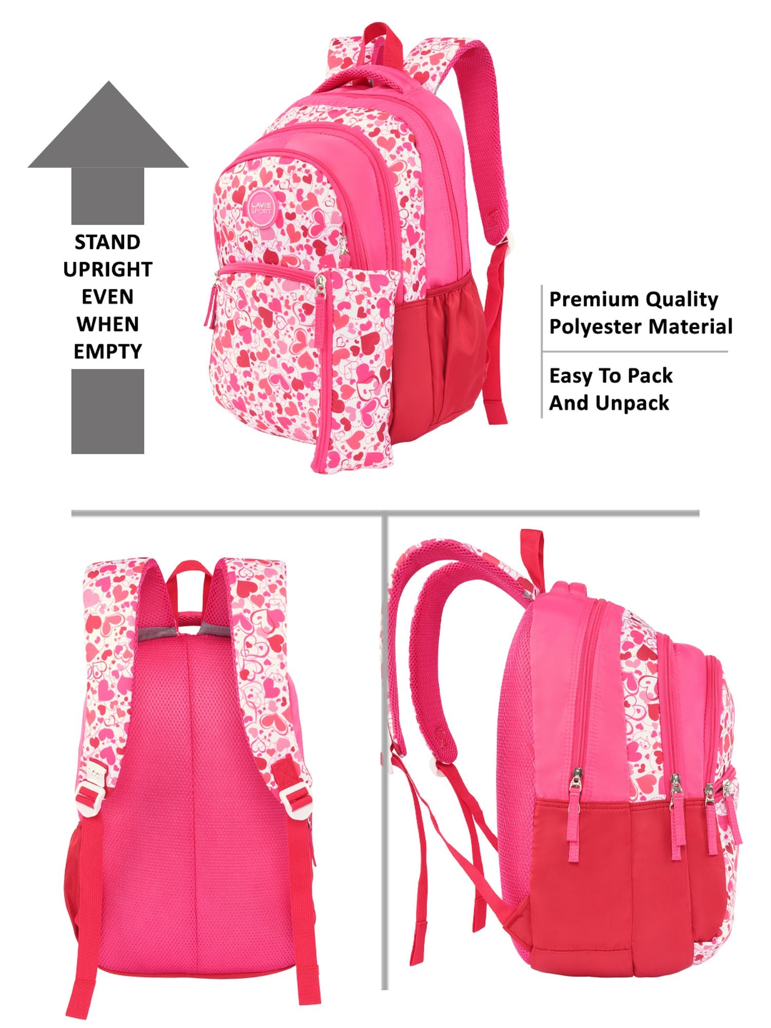 Heartpop Printed Backpack Red