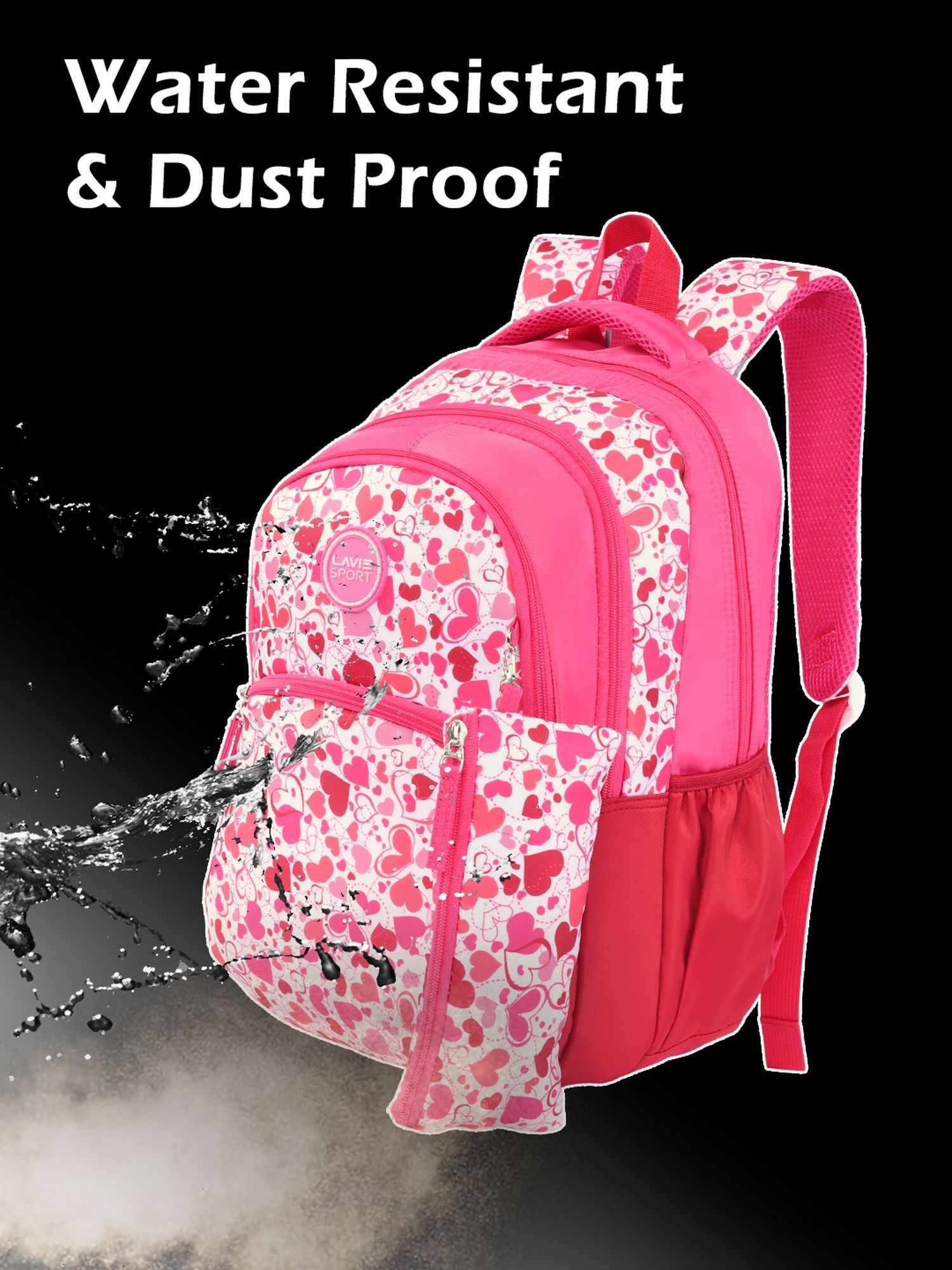 Heartpop Printed Backpack Red