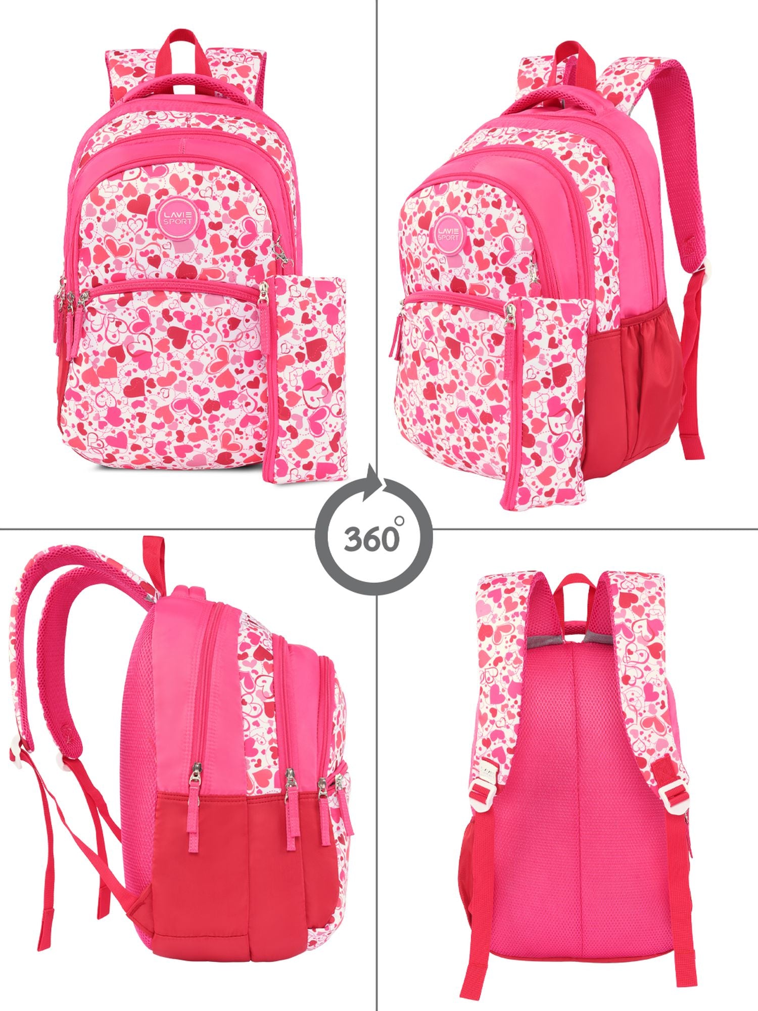 Heartpop Printed Backpack Red