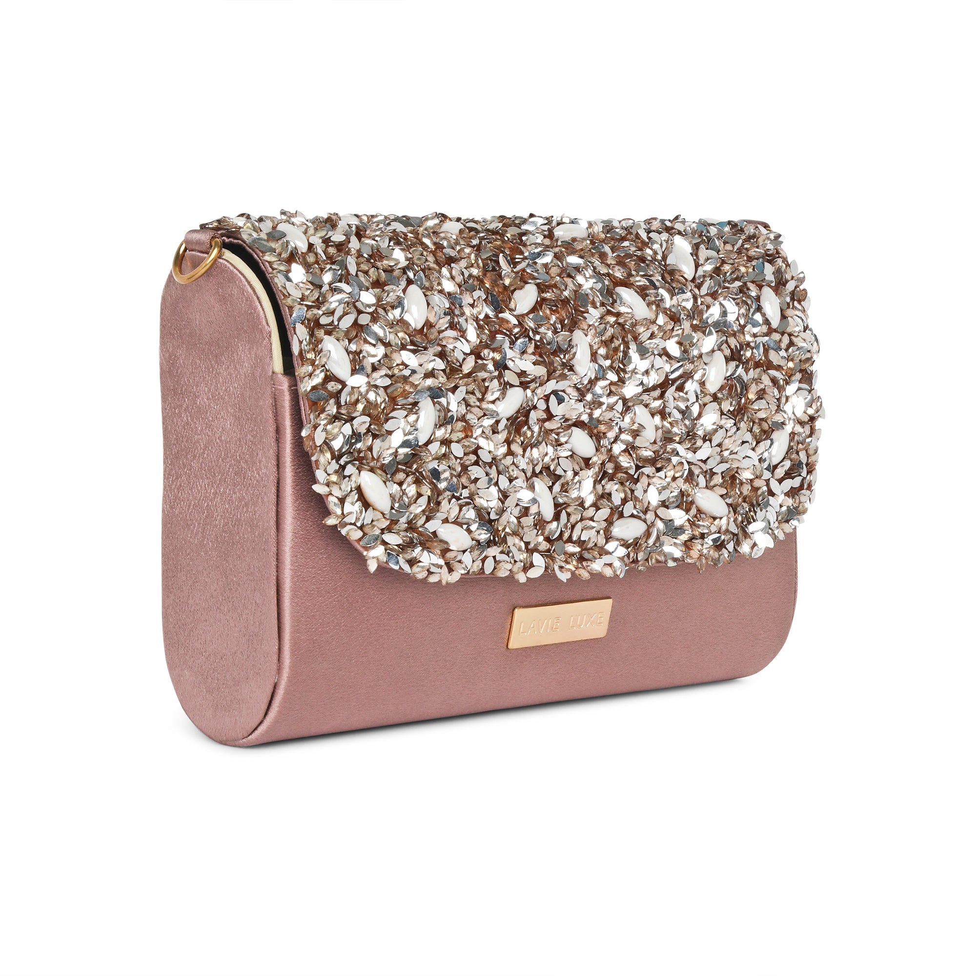 Crystal Flapover Large Sling Bag